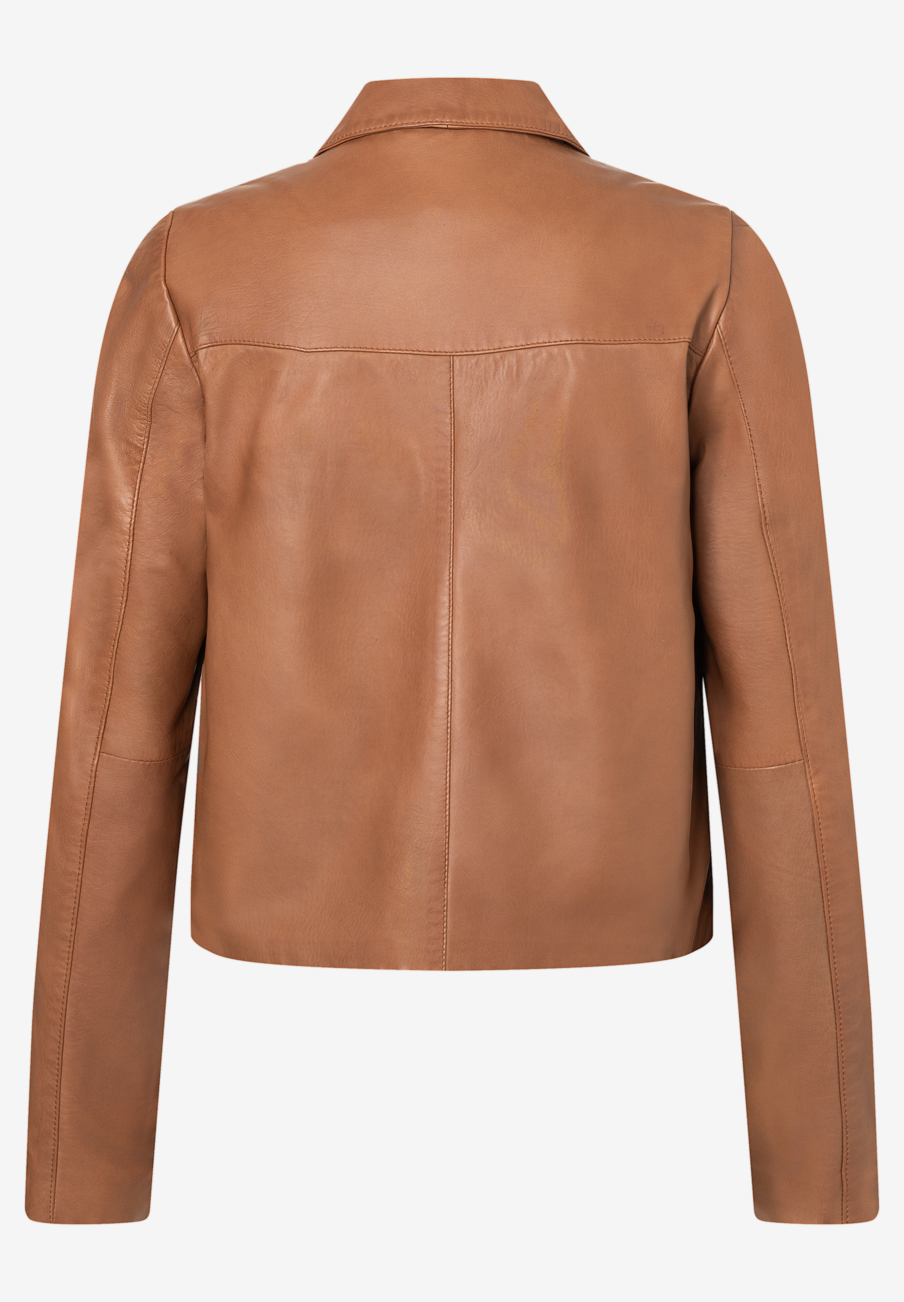 MORE & MORE cognacfarbene Echtlederjacke, Rückseite MORE & MORE cognacfarbene Echtlederjacke, Rückseite