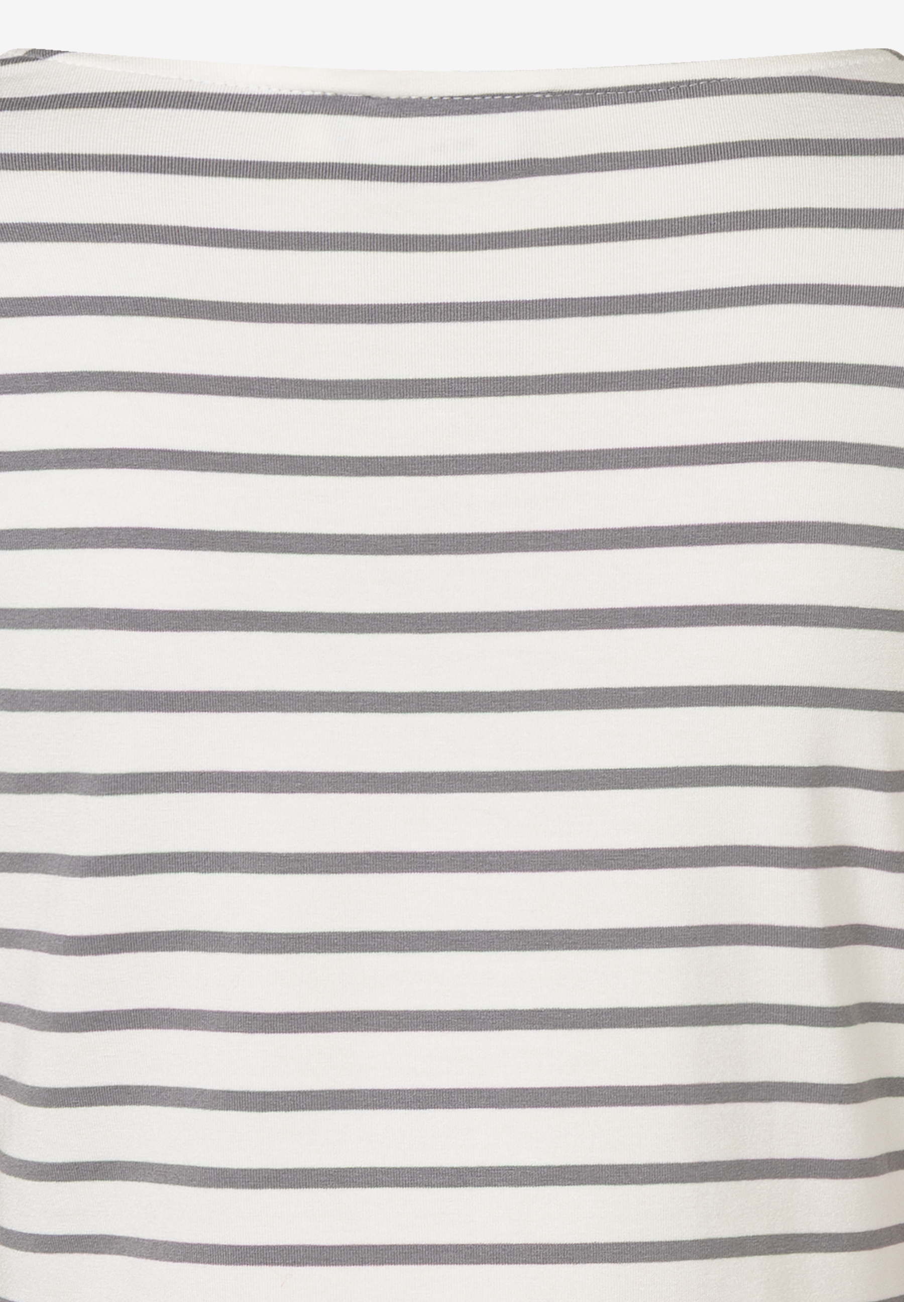Detailansicht eines gestreiften MORE & MORE Oberteils, Jersey-Material für angenehmen Tragekomfort. Detailansicht eines gestreiften MORE & MORE Oberteils, Jersey-Material für angenehmen Tragekomfort.