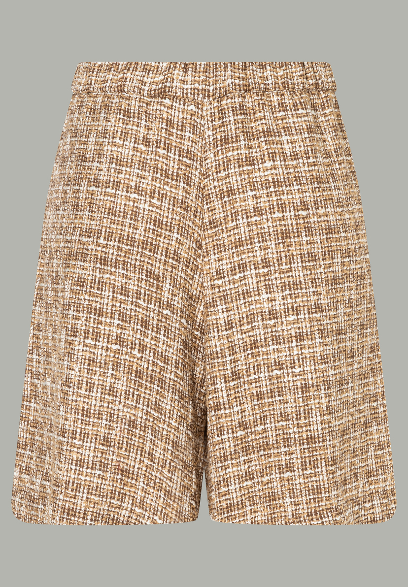 Braune MORE & MORE Hose mit hellen Akzenten, kurzer Schnitt. Braune MORE & MORE Hose mit hellen Akzenten, kurzer Schnitt.