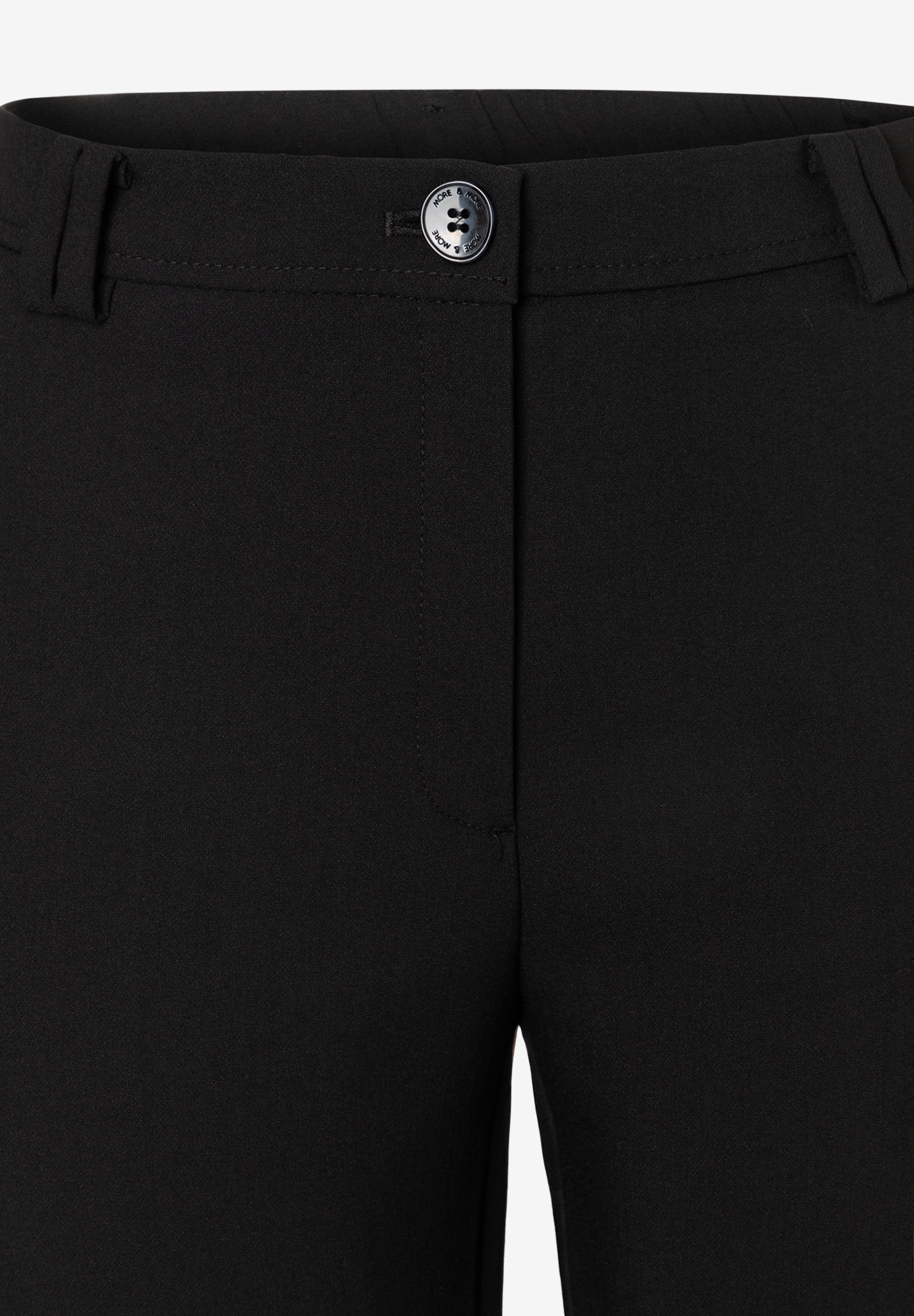 MORE & MORE schwarze Damen-Jeans mit Knopfverschluss und Gürtelschlaufen