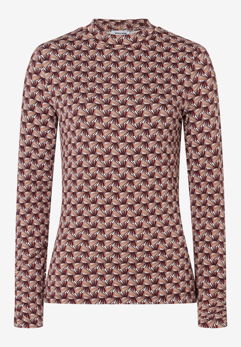 Ein MORE & MORE Oberteil mit abstraktem Muster und langen Ärmeln. Ein MORE & MORE Oberteil mit abstraktem Muster und langen Ärmeln.