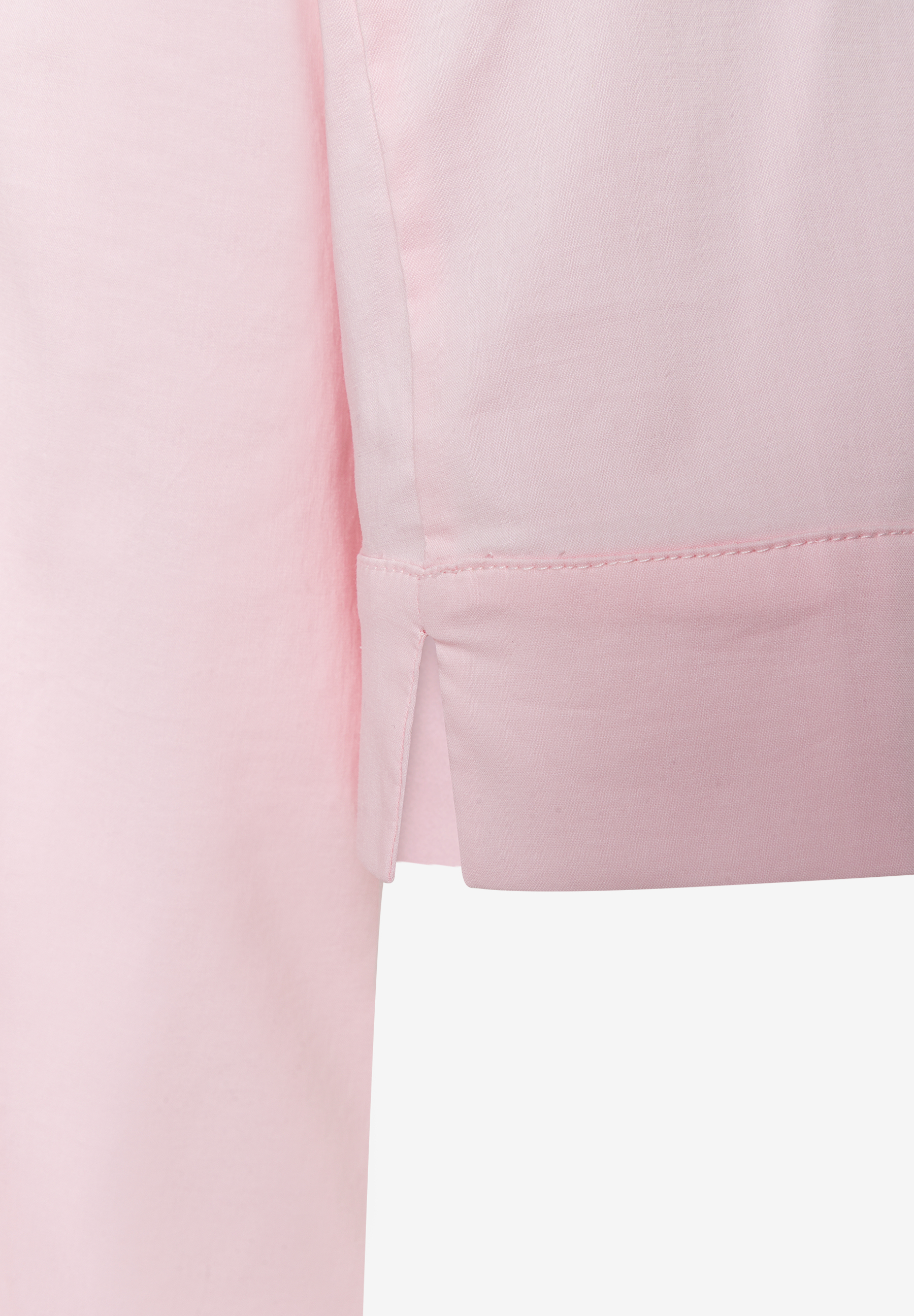 MORE & MORE Damen-Bluse aus rosafarbener Popeline mit seitlichem Schlitz MORE & MORE Damen-Bluse aus rosafarbener Popeline mit seitlichem Schlitz