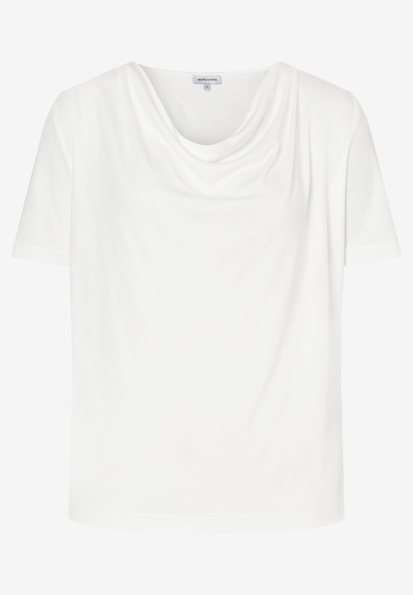 Ein MORE & MORE Oberteil mit Wasserfallausschnitt, Jersey-Material, angenehmem Tragekomfort und soften Griff. Ein MORE & MORE Oberteil mit Wasserfallausschnitt, Jersey-Material, angenehmem Tragekomfort und soften Griff.