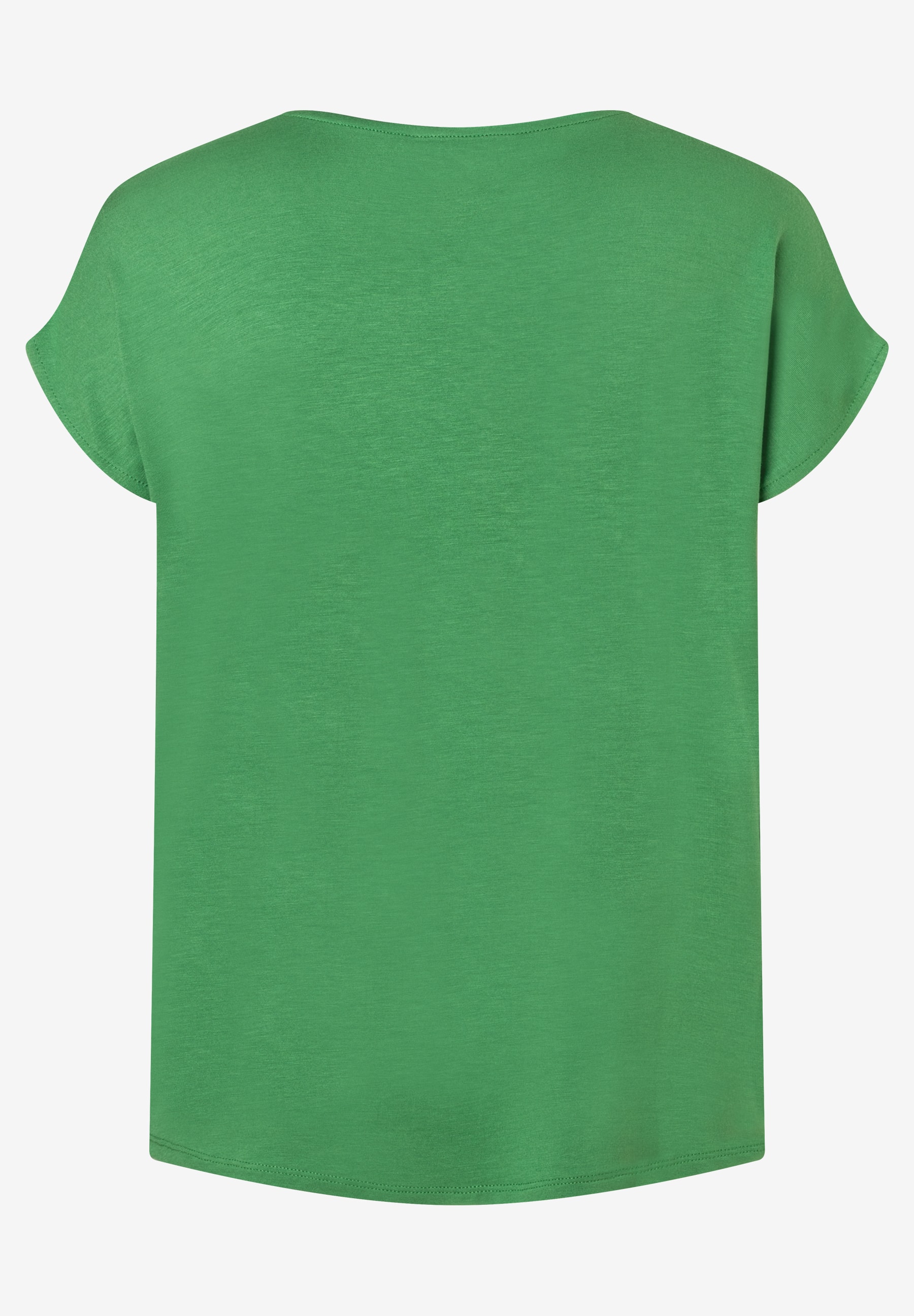 Ein grünes MORE & MORE T-Shirt mit kurzen Ärmeln, gesehen von hinten. Ein grünes MORE & MORE T-Shirt mit kurzen Ärmeln, gesehen von hinten.