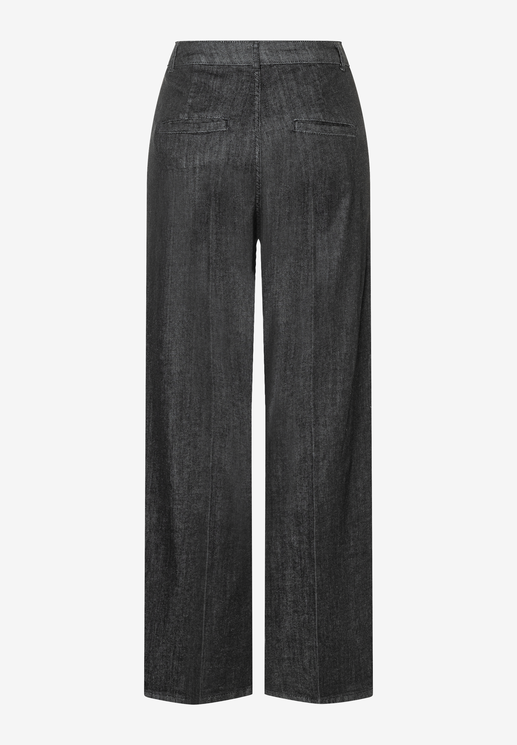 Eine schwarze MORE & MORE Jeanshose aus Denim, rückwärtige Ansicht. Eine schwarze MORE & MORE Jeanshose aus Denim, rückwärtige Ansicht.