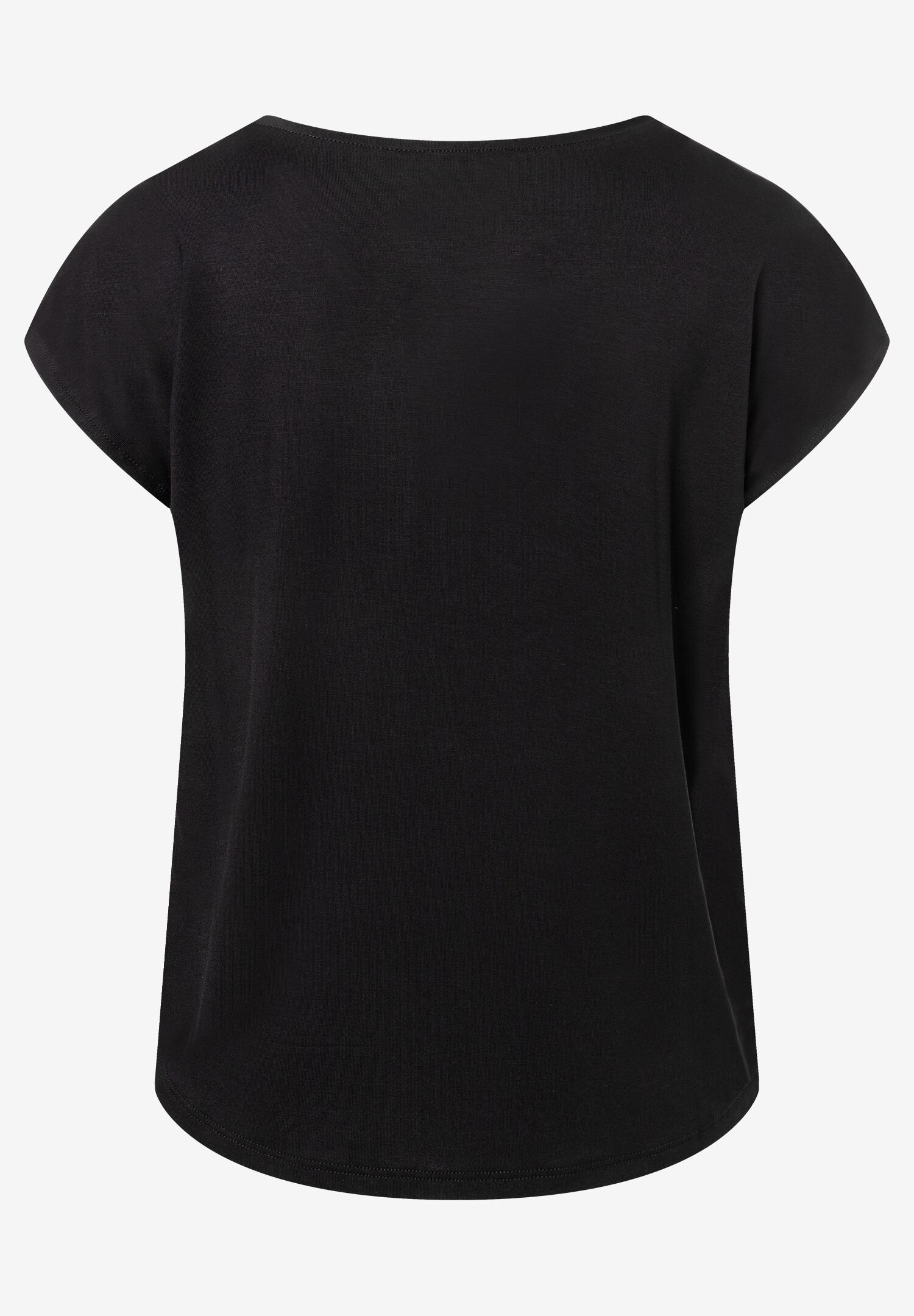 Schwarzes MORE & MORE T-Shirt mit kurzen Ärmeln und Jersey-/Satin-Material für angenehmen Tragekomfort. Schwarzes MORE & MORE T-Shirt mit kurzen Ärmeln und Jersey-/Satin-Material für angenehmen Tragekomfort.