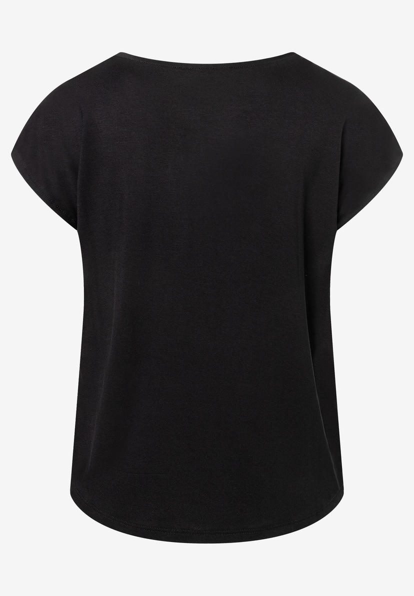 Schwarzes MORE & MORE T-Shirt mit kurzen Ärmeln und Jersey-/Satin-Material für angenehmen Tragekomfort. Schwarzes MORE & MORE T-Shirt mit kurzen Ärmeln und Jersey-/Satin-Material für angenehmen Tragekomfort.