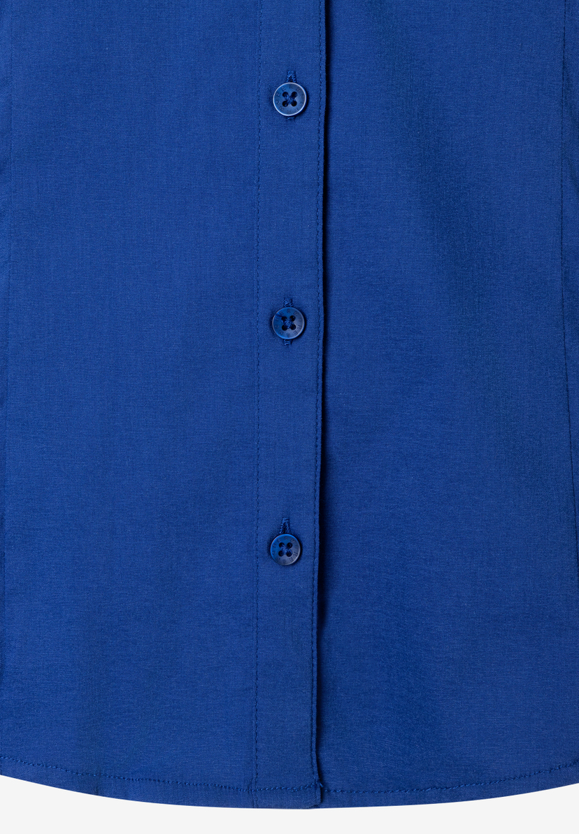 MORE & MORE Bluse aus blauer Popeline-Baumwollmischung, hautfreundlich & elastisch für hohen Tragekomfort. MORE & MORE Bluse aus blauer Popeline-Baumwollmischung, hautfreundlich & elastisch für hohen Tragekomfort.