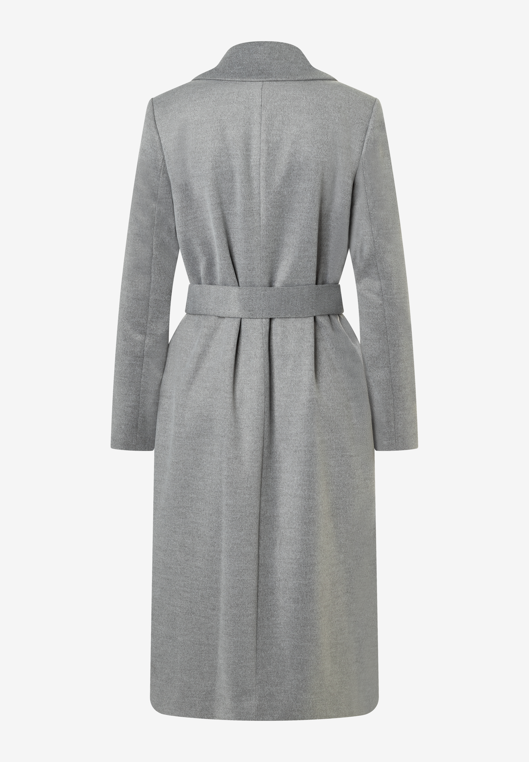 Ein grauer MORE & MORE Mantel, Webware, mit angenehmem Tragekomfort und einem Gürtel, der die Taille betont. Ein grauer MORE & MORE Mantel, Webware, mit angenehmem Tragekomfort und einem Gürtel, der die Taille betont.