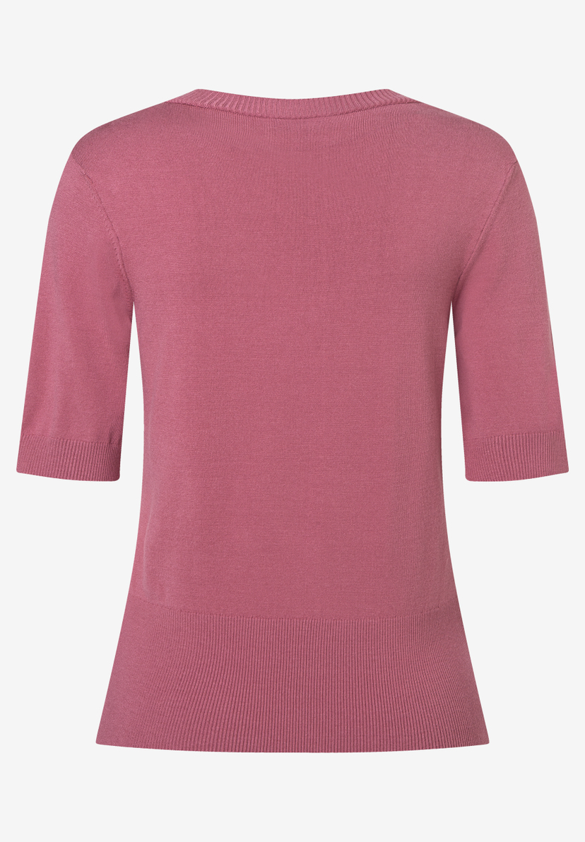 MORE & MORE Feinstrick-Pullover in Altrosa mit 3/4-Ärmeln, Viskosemischung für angenehmen Tragekomfort. MORE & MORE Feinstrick-Pullover in Altrosa mit 3/4-Ärmeln, Viskosemischung für angenehmen Tragekomfort.