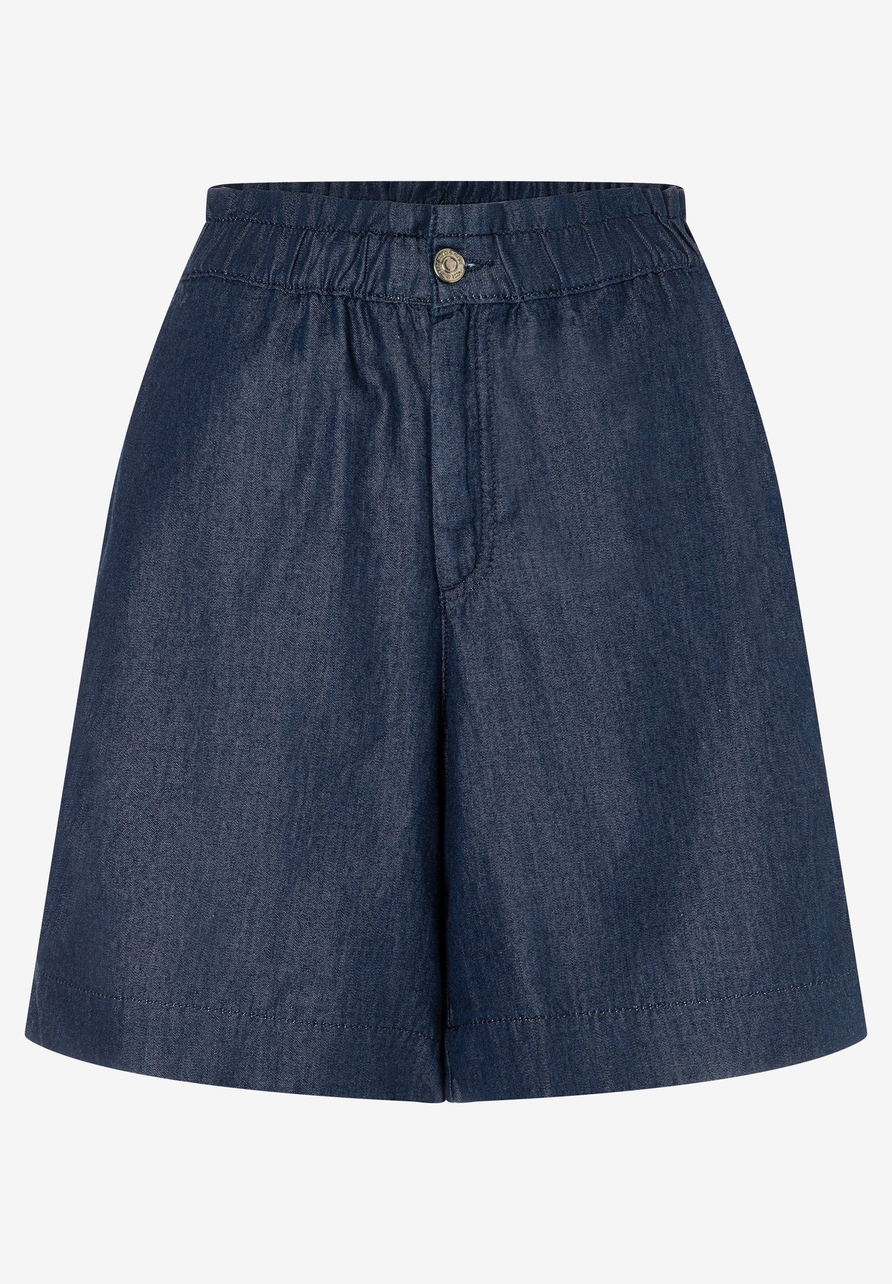 MORE & MORE Jeans: Bequeme, hautfreundliche Denim-Culottes in Dunkelblau mit weitem Bein und Gummizugbund, perfekt für den Sommer. MORE & MORE Jeans: Bequeme, hautfreundliche Denim-Culottes in Dunkelblau mit weitem Bein und Gummizugbund, perfekt für den Sommer.