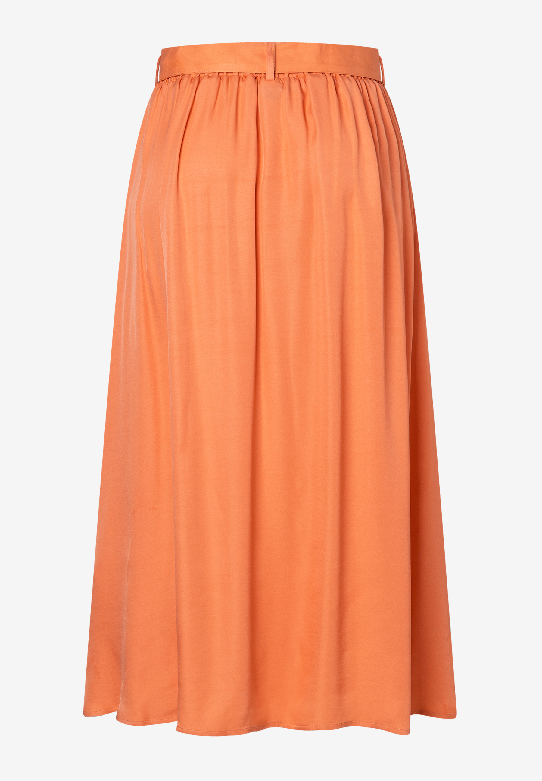 Ein orangefarbener Rock von MORE & MORE aus Viskose mit angenehm kühlem Tragekomfort und fließendem Stoff. Ein orangefarbener Rock von MORE & MORE aus Viskose mit angenehm kühlem Tragekomfort und fließendem Stoff.