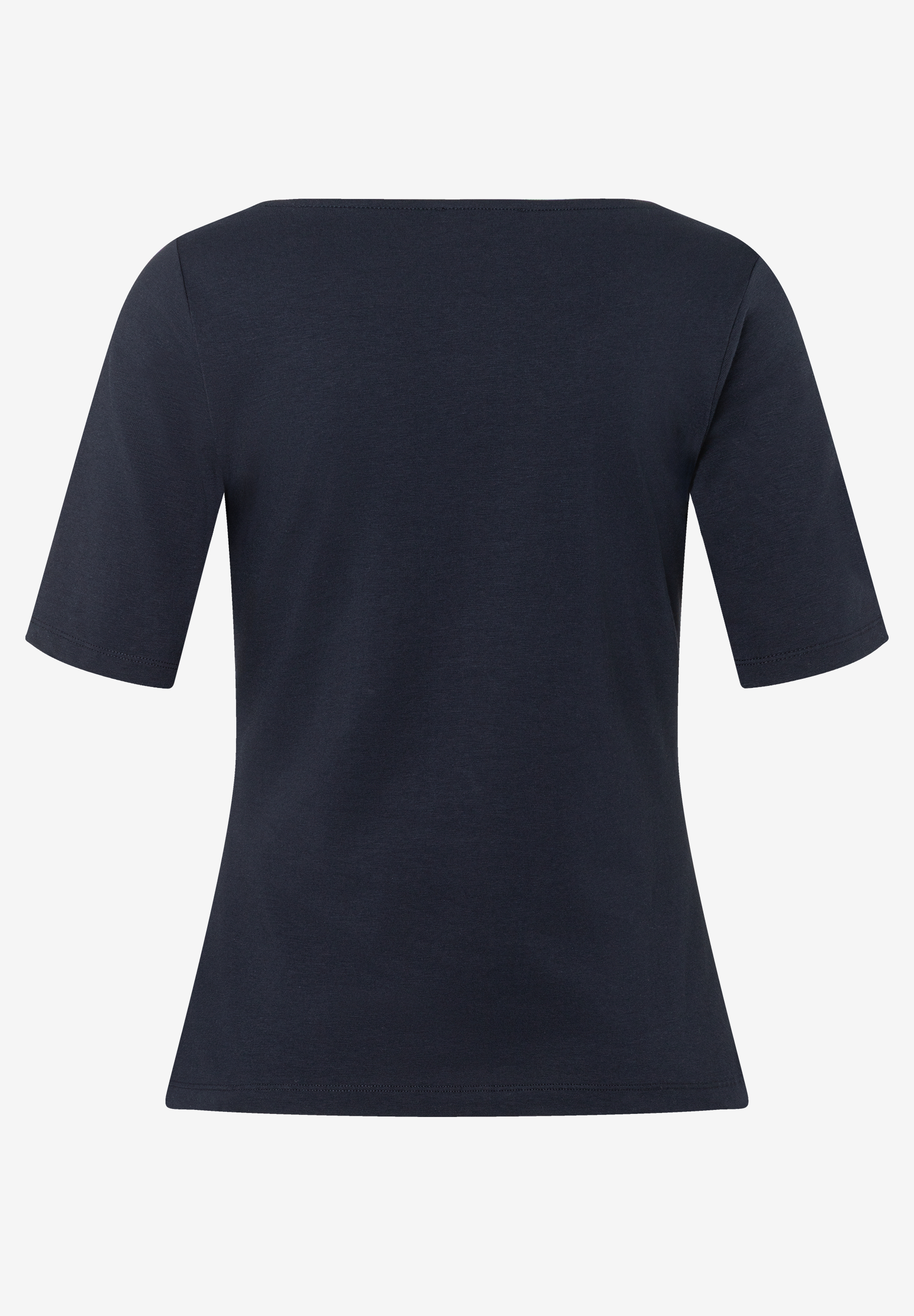 Ein marineblaues, hautfreundliches MORE & MORE T-Shirt mit Jersey-Material und kurzen Ärmeln. Ein marineblaues, hautfreundliches MORE & MORE T-Shirt mit Jersey-Material und kurzen Ärmeln.