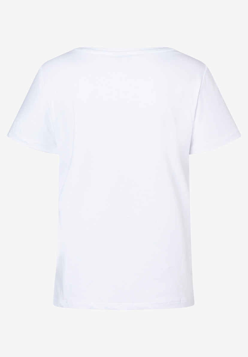 Ein weißes T-Shirt von MORE & MORE mit Jersey-Material und kurzem Ärmel. Ein weißes T-Shirt von MORE & MORE mit Jersey-Material und kurzem Ärmel.