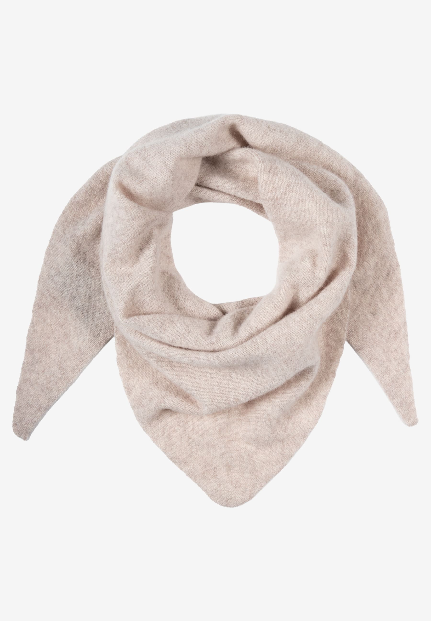 MORE & MORE Accessoire: Heller, beige Schal aus feinem Strick, locker um den Hals gewickelt mit spitz zulaufenden Enden.