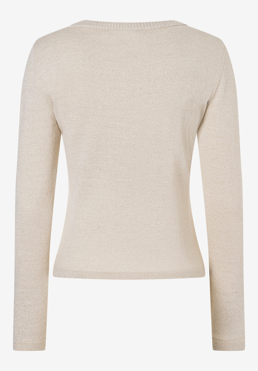 Ein MORE & MORE Oberteil, ein Strickpullover in Beige mit langen Ärmeln. Ein MORE & MORE Oberteil, ein Strickpullover in Beige mit langen Ärmeln.
