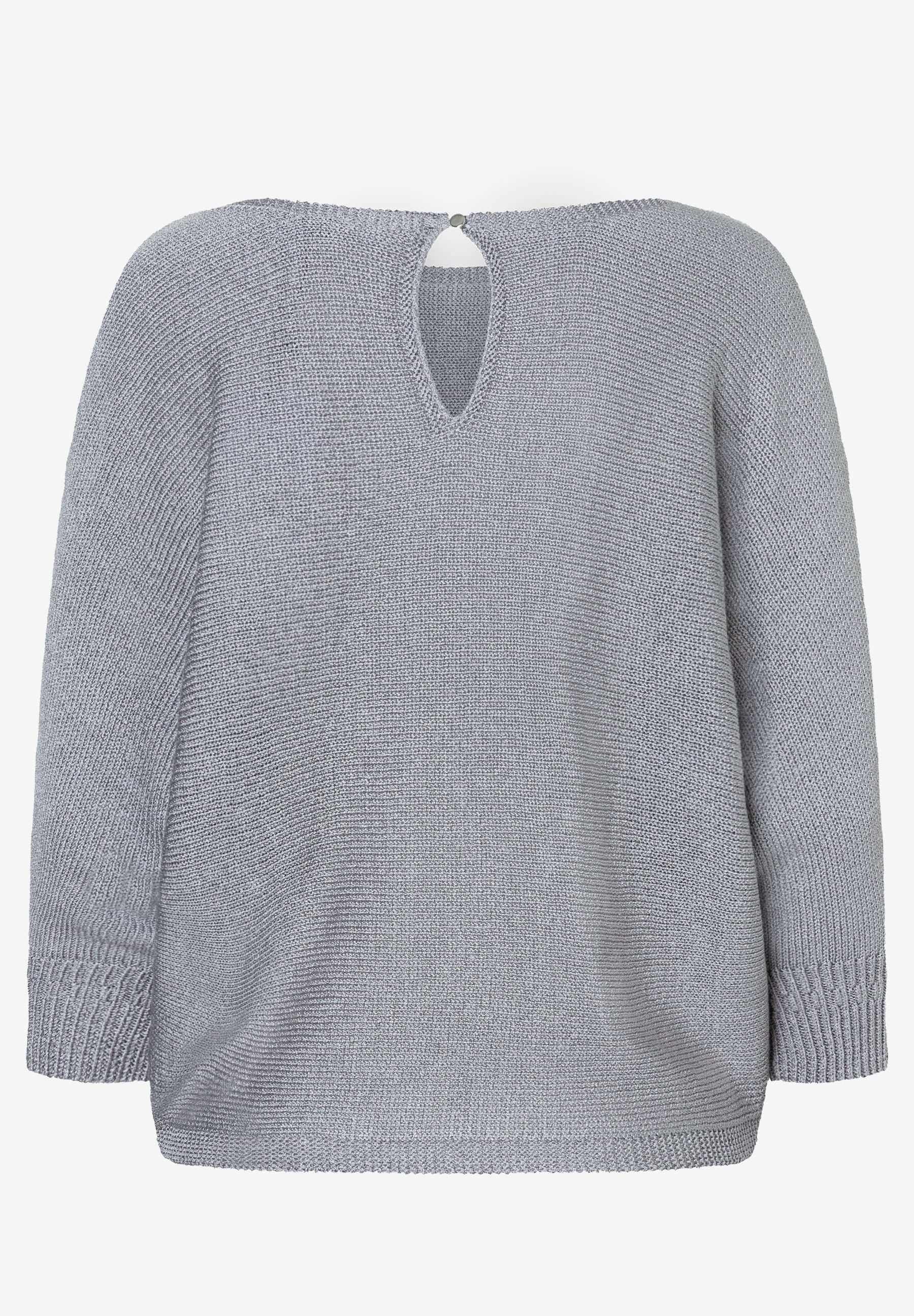 Ein grauer Strickpullover von MORE & MORE mit Knopfdetail am Ausschnitt und angenehmen Tragekomfort. Ein grauer Strickpullover von MORE & MORE mit Knopfdetail am Ausschnitt und angenehmen Tragekomfort.