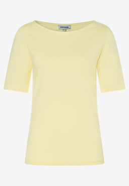MORE & MORE Jersey-T-Shirt in Hellgelb. Elastisches, hautfreundliches Oberteil mit U-Boot-Ausschnitt und kurzen Ärmeln.