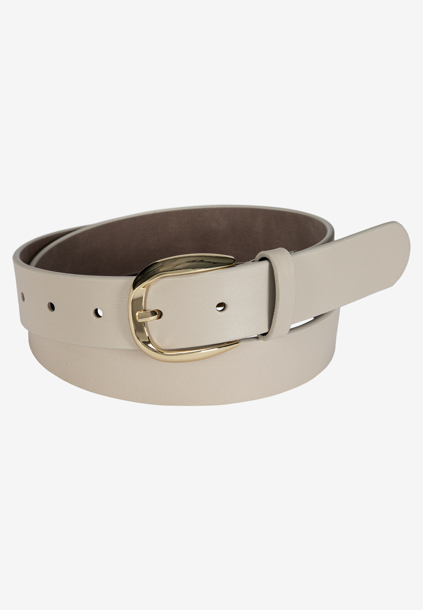 MORE & MORE Accessoire: Beige geflochtener Gürtel mit goldener Schnalle, elegant und vielseitig.