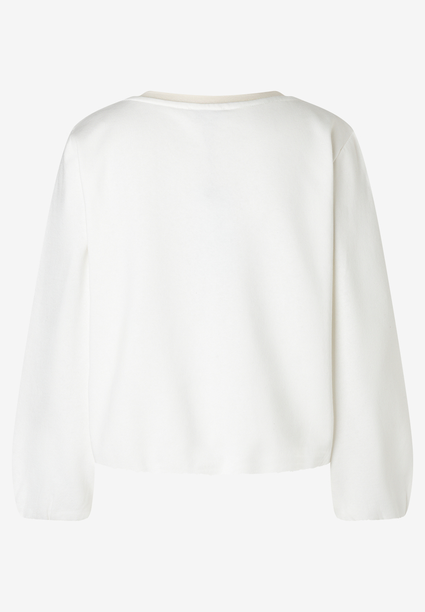 MORE & MORE Sweatshirt in Weiß, Rückansicht. Ein schlichtes, modernes Langarm-Oberteil für Damen, ideal für Freizeit. MORE & MORE Sweatshirt in Weiß, Rückansicht. Ein schlichtes, modernes Langarm-Oberteil für Damen, ideal für Freizeit.