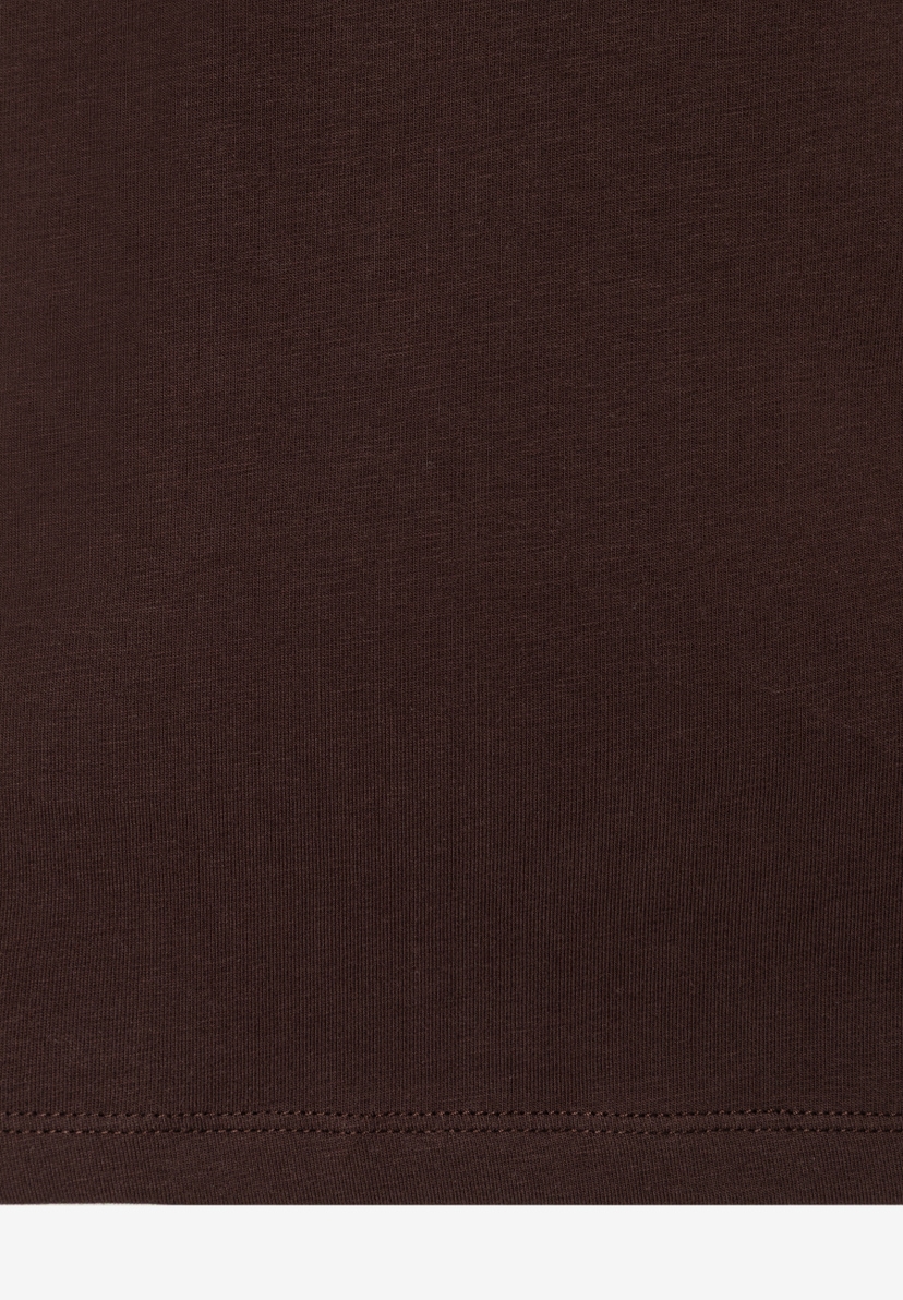 MORE & MORE dunkelbraunes Jersey-Oberteil aus elastischem Stoff mit angenehmem Tragekomfort und hautfreundlichem Material. MORE & MORE dunkelbraunes Jersey-Oberteil aus elastischem Stoff mit angenehmem Tragekomfort und hautfreundlichem Material.