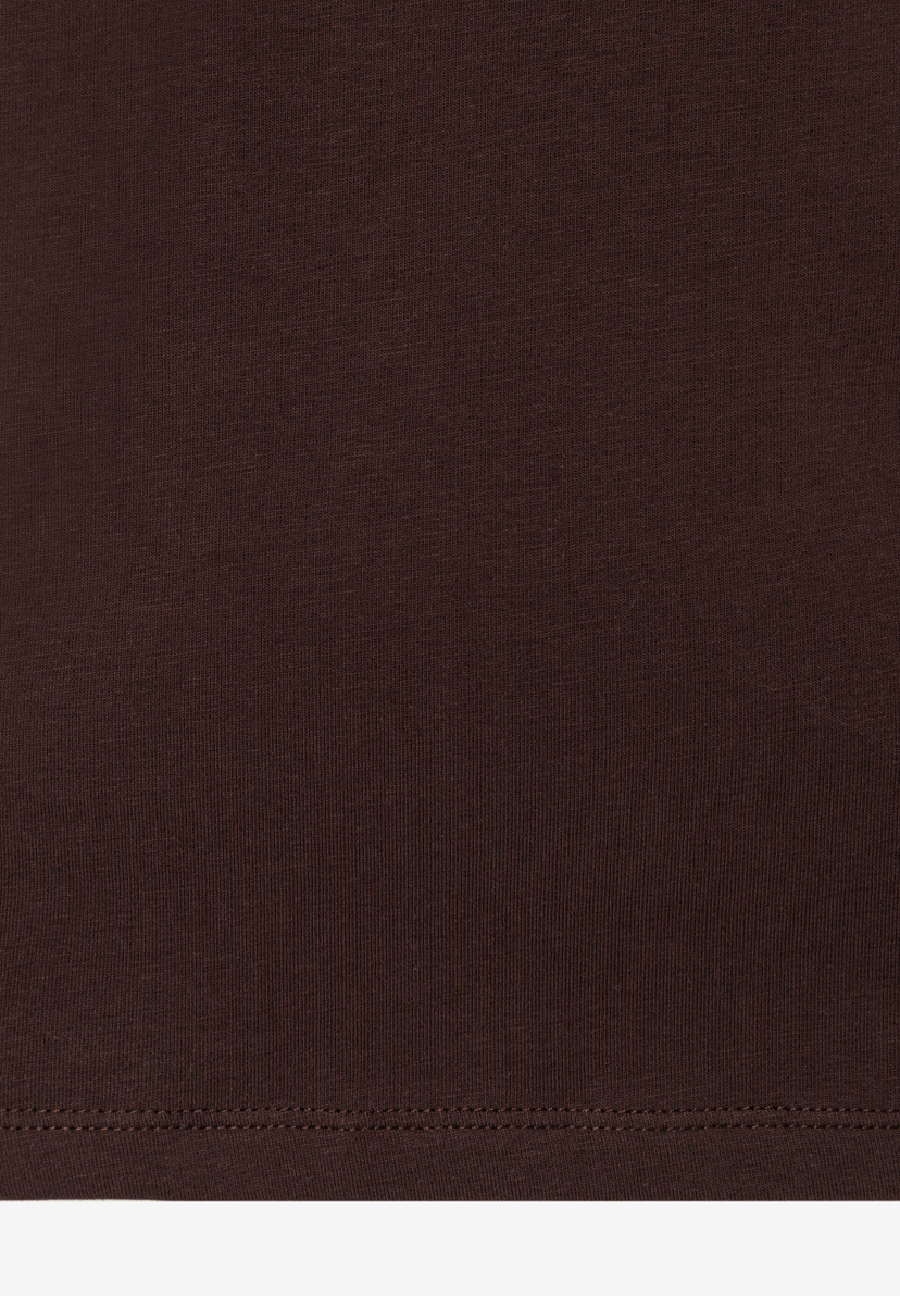 MORE & MORE dunkelbraunes Jersey-Oberteil aus elastischem Stoff mit angenehmem Tragekomfort und hautfreundlichem Material. MORE & MORE dunkelbraunes Jersey-Oberteil aus elastischem Stoff mit angenehmem Tragekomfort und hautfreundlichem Material.
