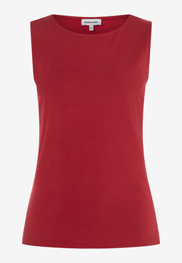 MORE & MORE rotes Jersey-Top in Gr. 36. Ärmelloses, bequemes Oberteil aus elastischem, hautfreundlichem Material.