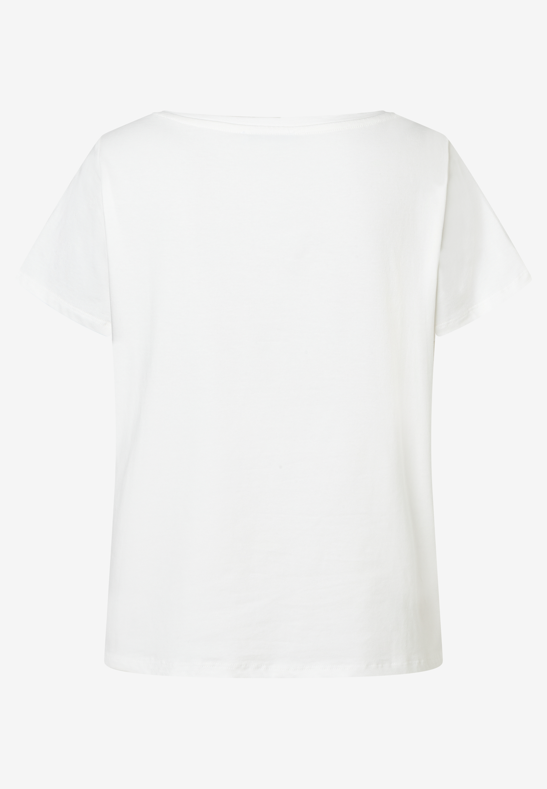 MORE & MORE T-Shirt aus elastischem Jersey. Das weiße Oberteil hat kurze Ärmel und einen U-Boot-Ausschnitt. MORE & MORE T-Shirt aus elastischem Jersey. Das weiße Oberteil hat kurze Ärmel und einen U-Boot-Ausschnitt.