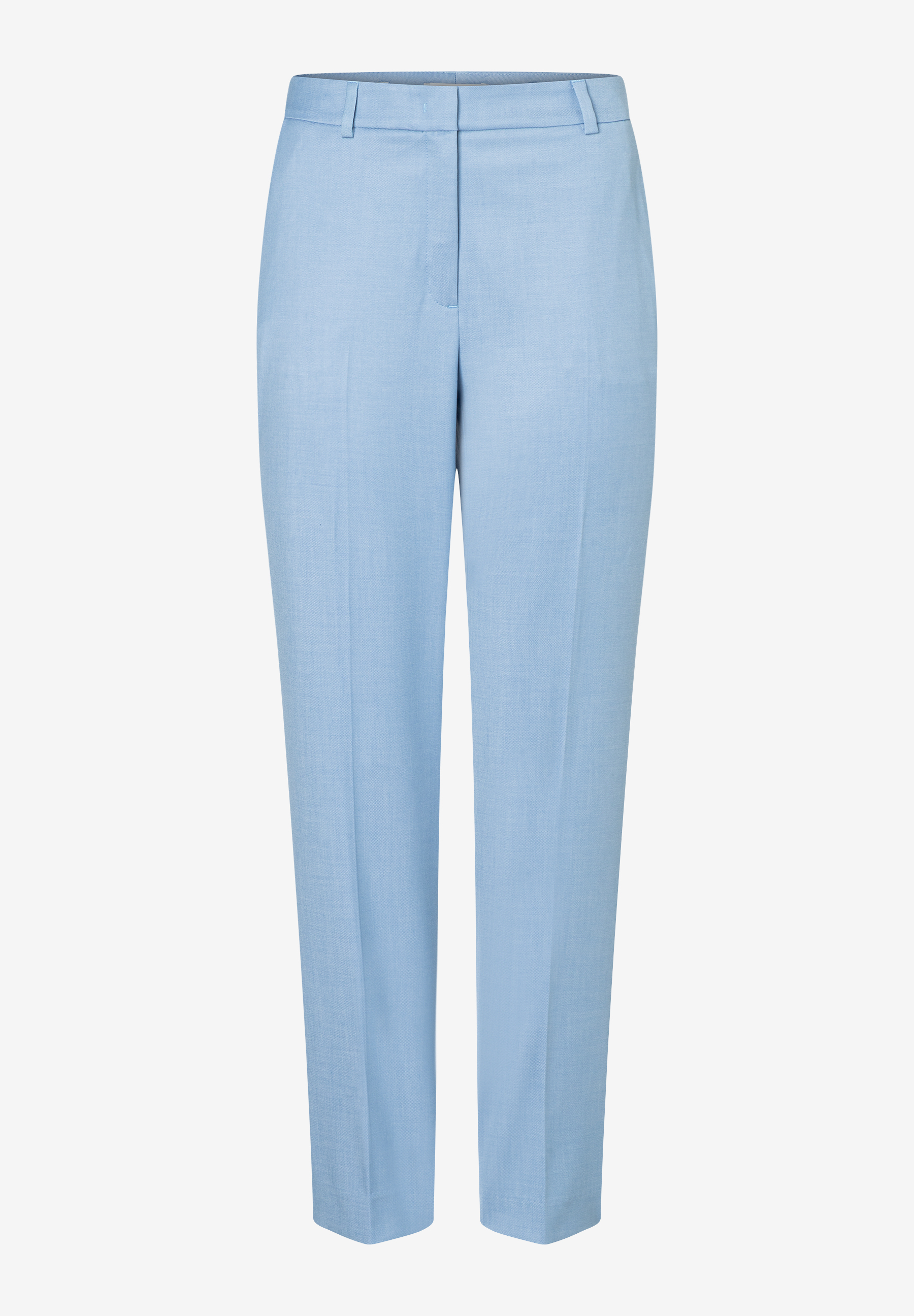 Eine hellblaue Stretchhose von MORE & MORE, Webware, von vorn. Eine hellblaue Stretchhose von MORE & MORE, Webware, von vorn.