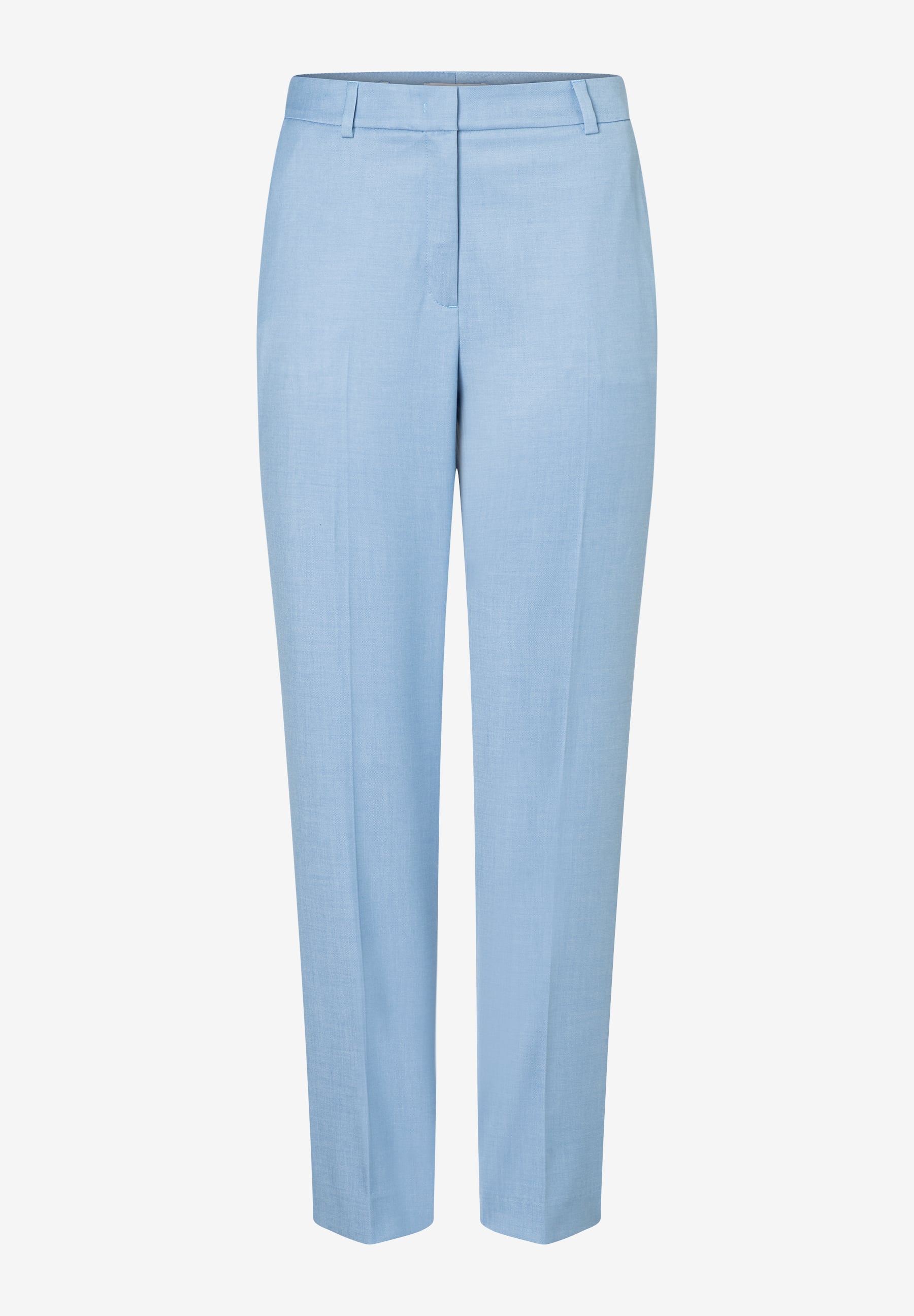Eine hellblaue Stretchhose von MORE & MORE, Webware, von vorn. Eine hellblaue Stretchhose von MORE & MORE, Webware, von vorn.