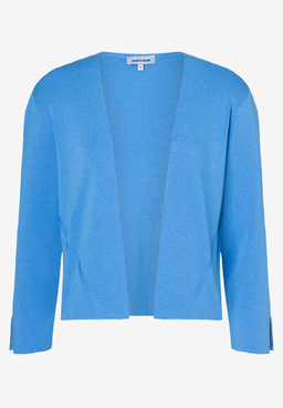 MORE & MORE Feinstrick-Cardigan in Blau, elastisch und angenehm kühlend, mit V-Ausschnitt.