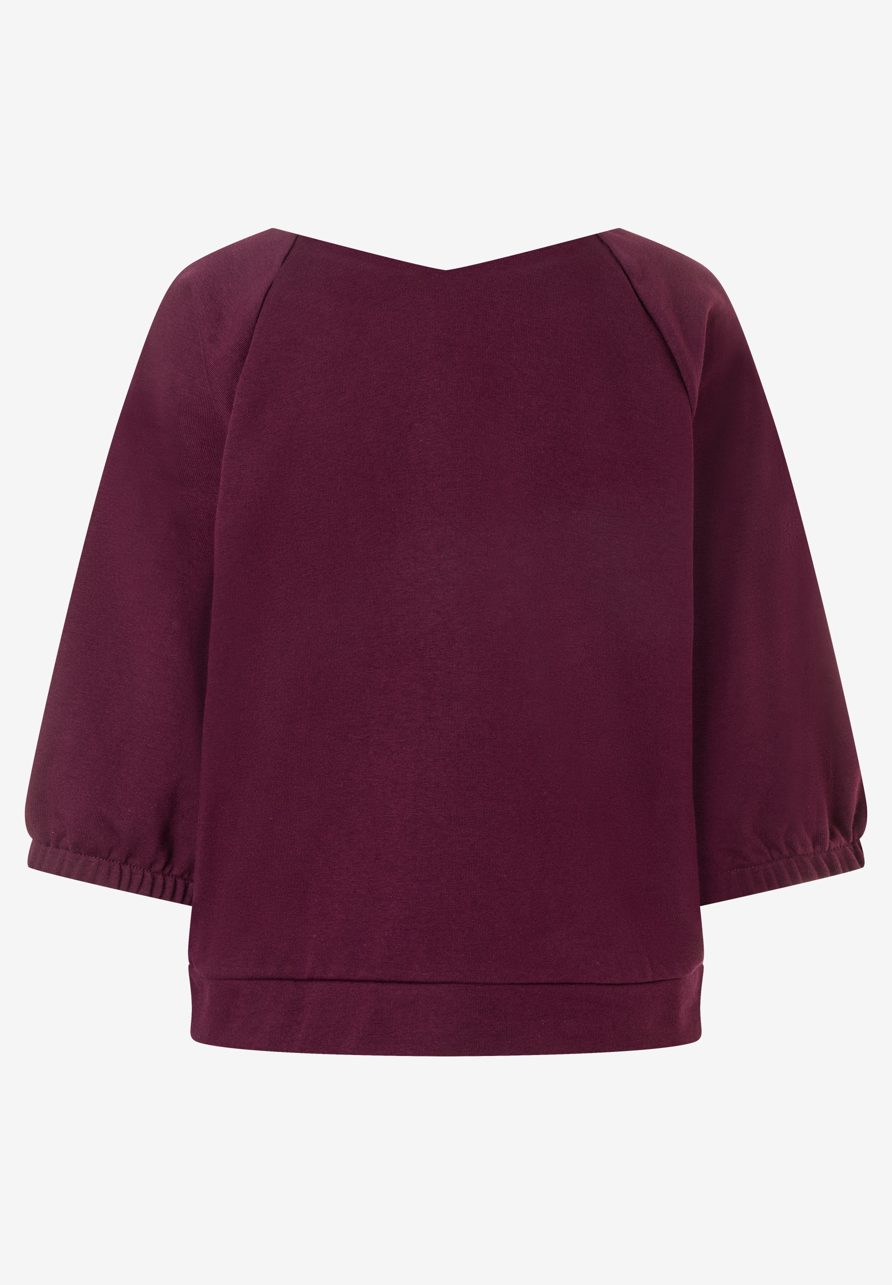 MORE & MORE Damen Sweatshirt in Bordeauxrot, lockere Passform, U-Boot-Ausschnitt, 3/4-Ärmel mit Bündchen. MORE & MORE Damen Sweatshirt in Bordeauxrot, lockere Passform, U-Boot-Ausschnitt, 3/4-Ärmel mit Bündchen.
