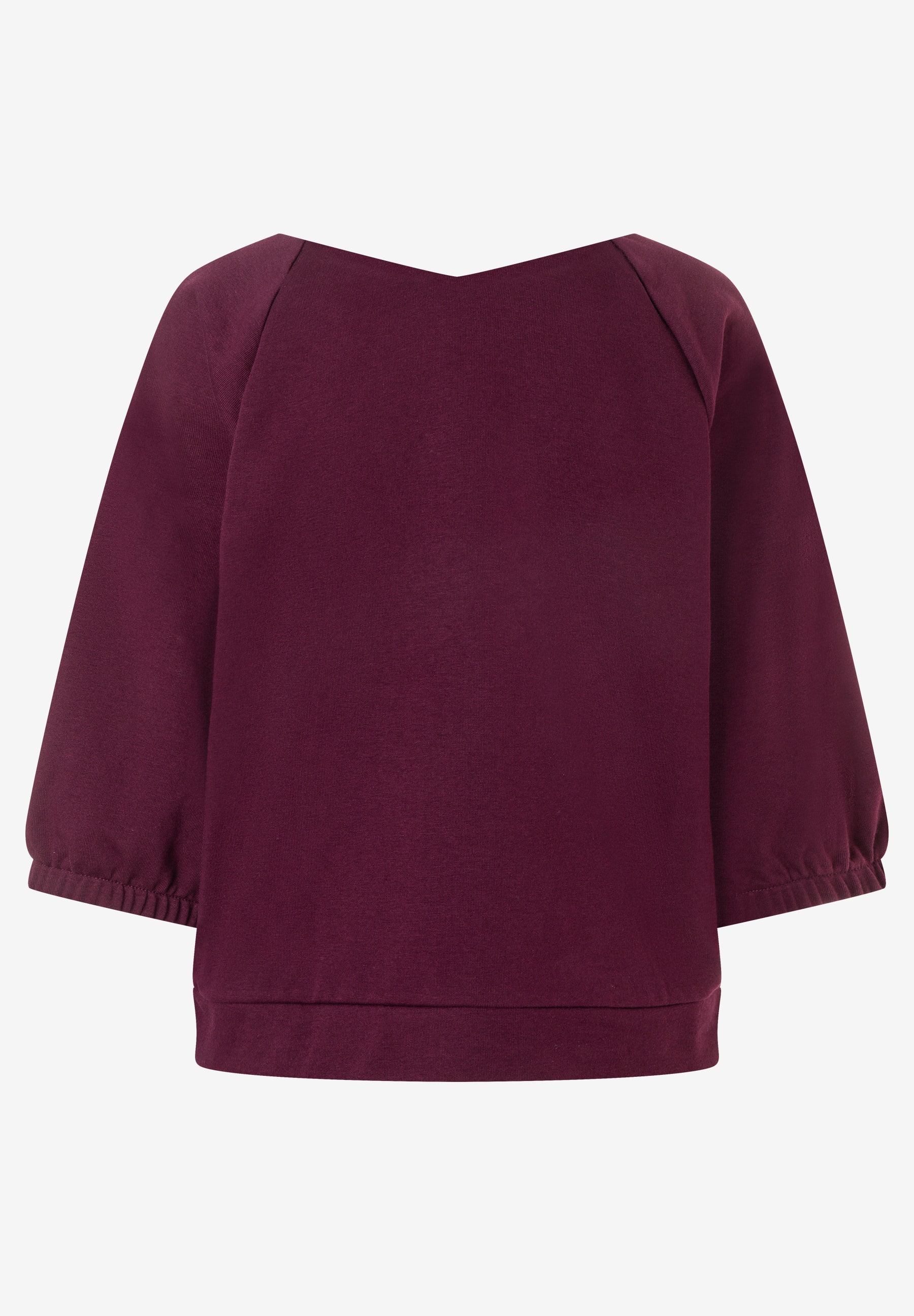 MORE & MORE Damen Sweatshirt in Bordeauxrot, lockere Passform, U-Boot-Ausschnitt, 3/4-Ärmel mit Bündchen. MORE & MORE Damen Sweatshirt in Bordeauxrot, lockere Passform, U-Boot-Ausschnitt, 3/4-Ärmel mit Bündchen.