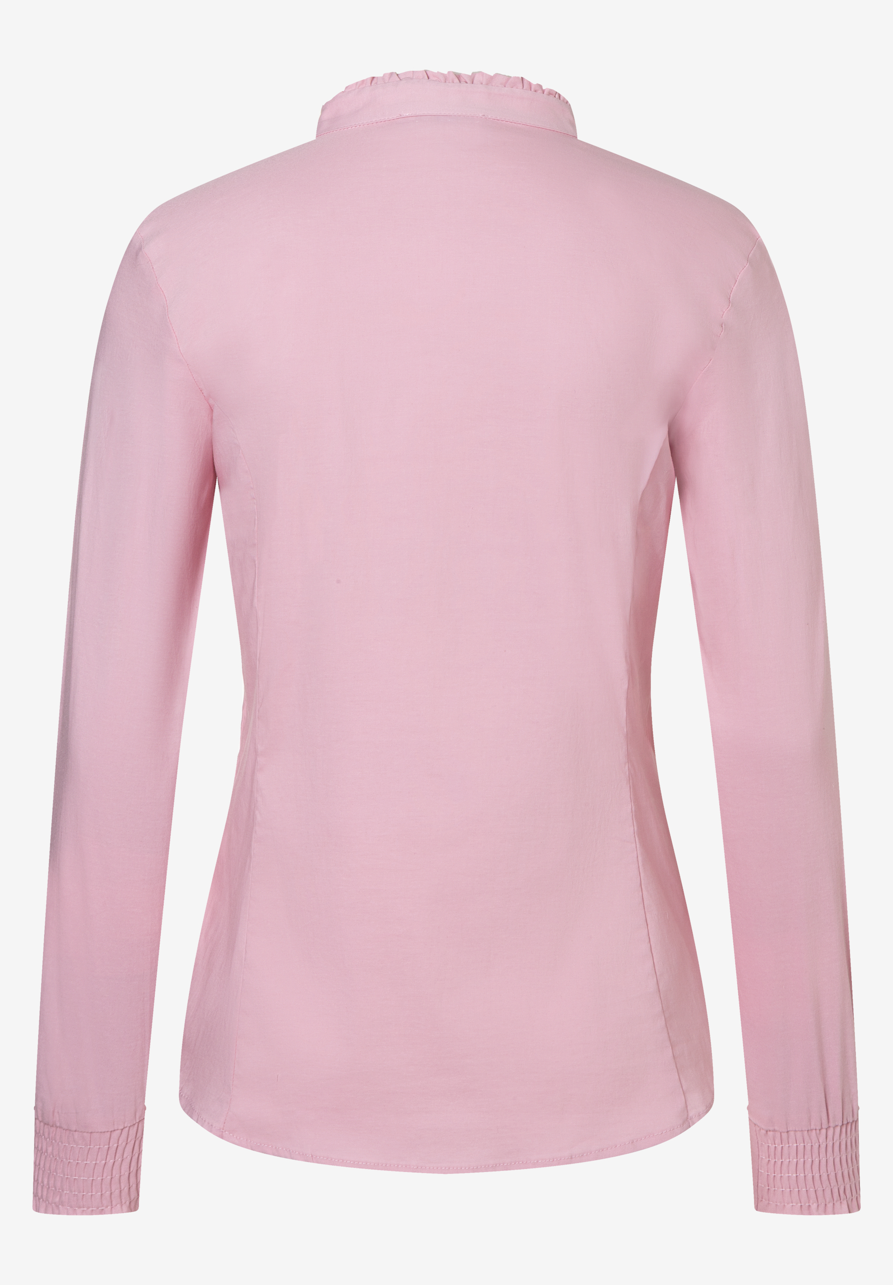MORE & MORE rosafarbene Popeline-Bluse aus Baumwollmischung mit elastischen Ärmelbündchen, angenehm hautfreundlich MORE & MORE rosafarbene Popeline-Bluse aus Baumwollmischung mit elastischen Ärmelbündchen, angenehm hautfreundlich