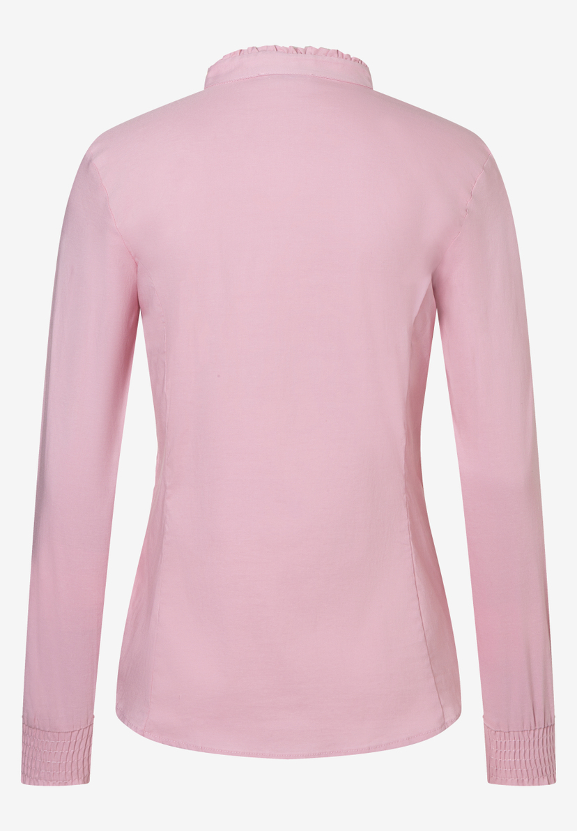 MORE & MORE rosafarbene Popeline-Bluse aus Baumwollmischung mit elastischen Ärmelbündchen, angenehm hautfreundlich MORE & MORE rosafarbene Popeline-Bluse aus Baumwollmischung mit elastischen Ärmelbündchen, angenehm hautfreundlich