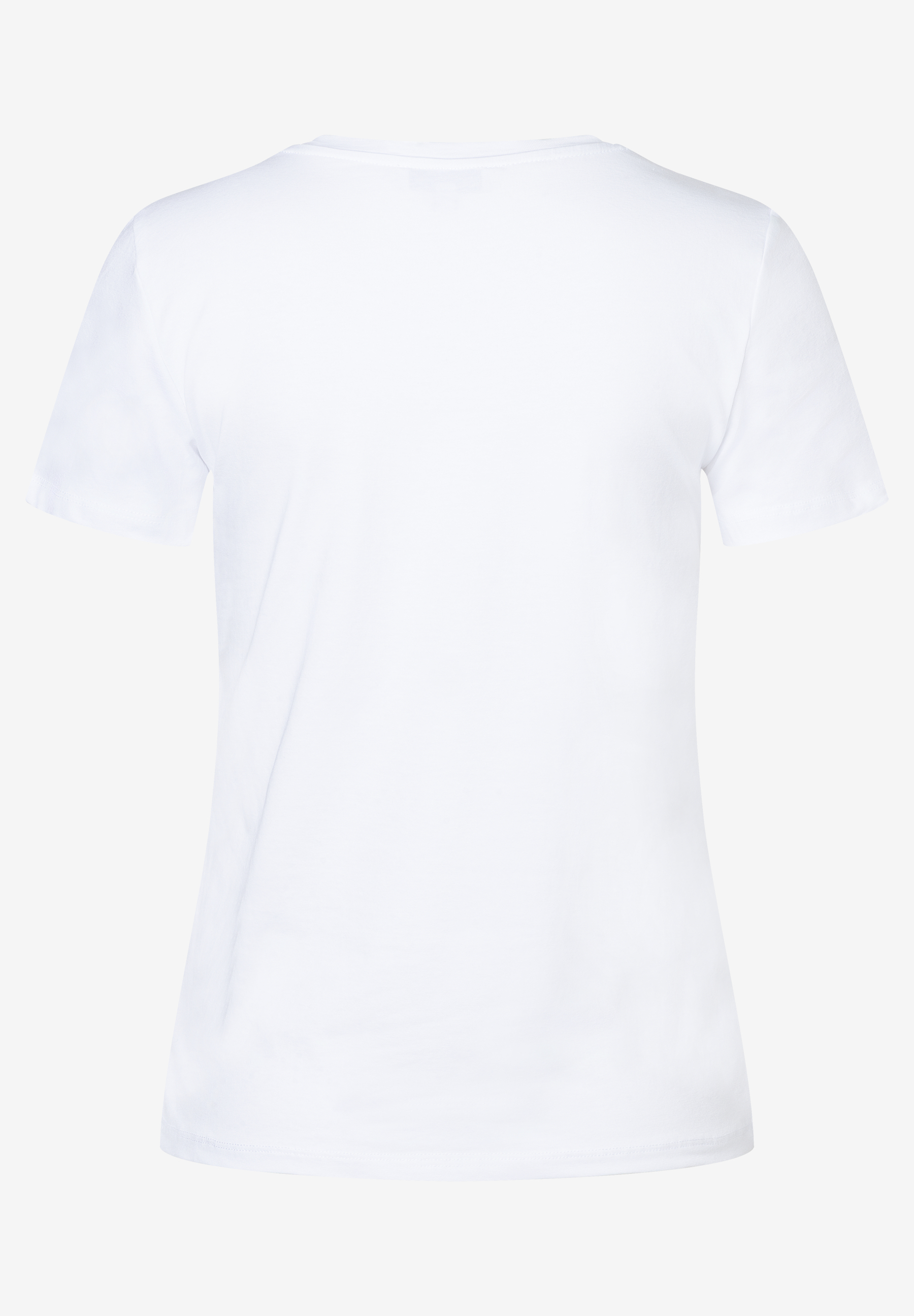 Ein weißes T-Shirt von MORE & MORE mit kurzen Ärmeln und Jersey-Material. Ein weißes T-Shirt von MORE & MORE mit kurzen Ärmeln und Jersey-Material.