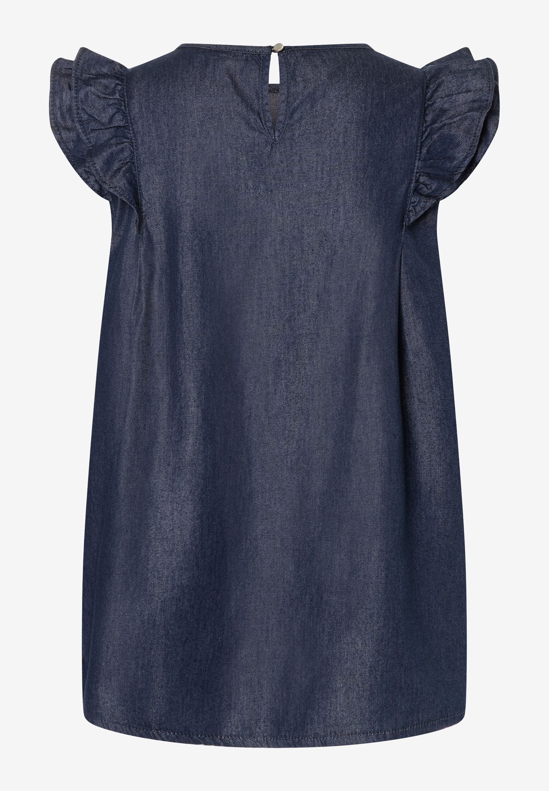 MORE & MORE Bluse aus weichem Denim. Kurze Ärmel mit Rüschen, leichter Denim für angenehmen Tragekomfort. MORE & MORE Bluse aus weichem Denim. Kurze Ärmel mit Rüschen, leichter Denim für angenehmen Tragekomfort.