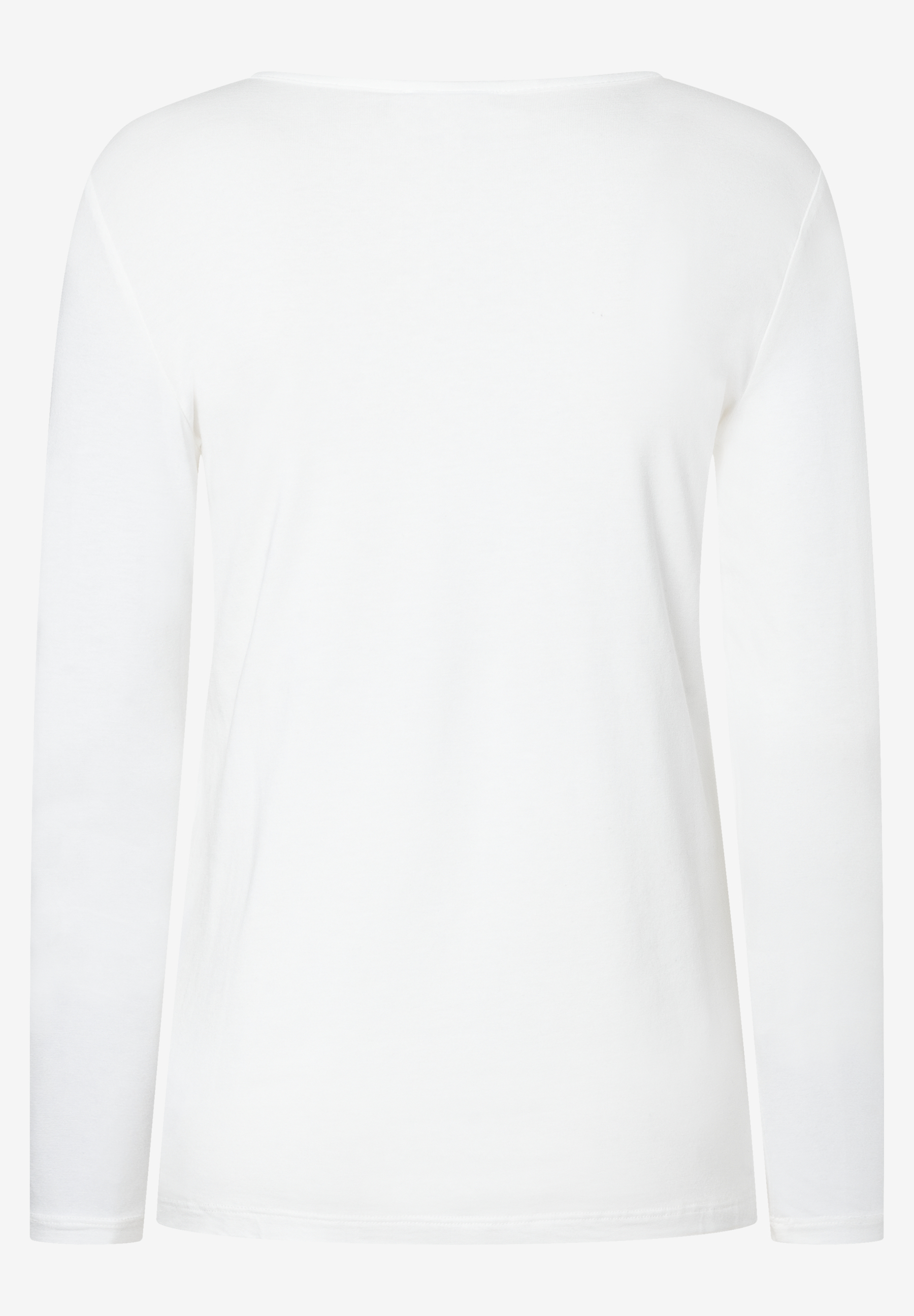 MORE & MORE Langarmshirt in Weiß, Rückansicht. Ein vielseitiges Oberteil für jeden Anlass.