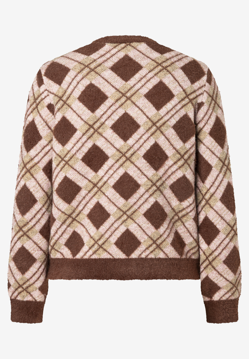 MORE & MORE Damen-Pullover, mehrfarbig, mit Argyle-Muster in Braun, Rosa und Beige MORE & MORE Damen-Pullover, mehrfarbig, mit Argyle-Muster in Braun, Rosa und Beige