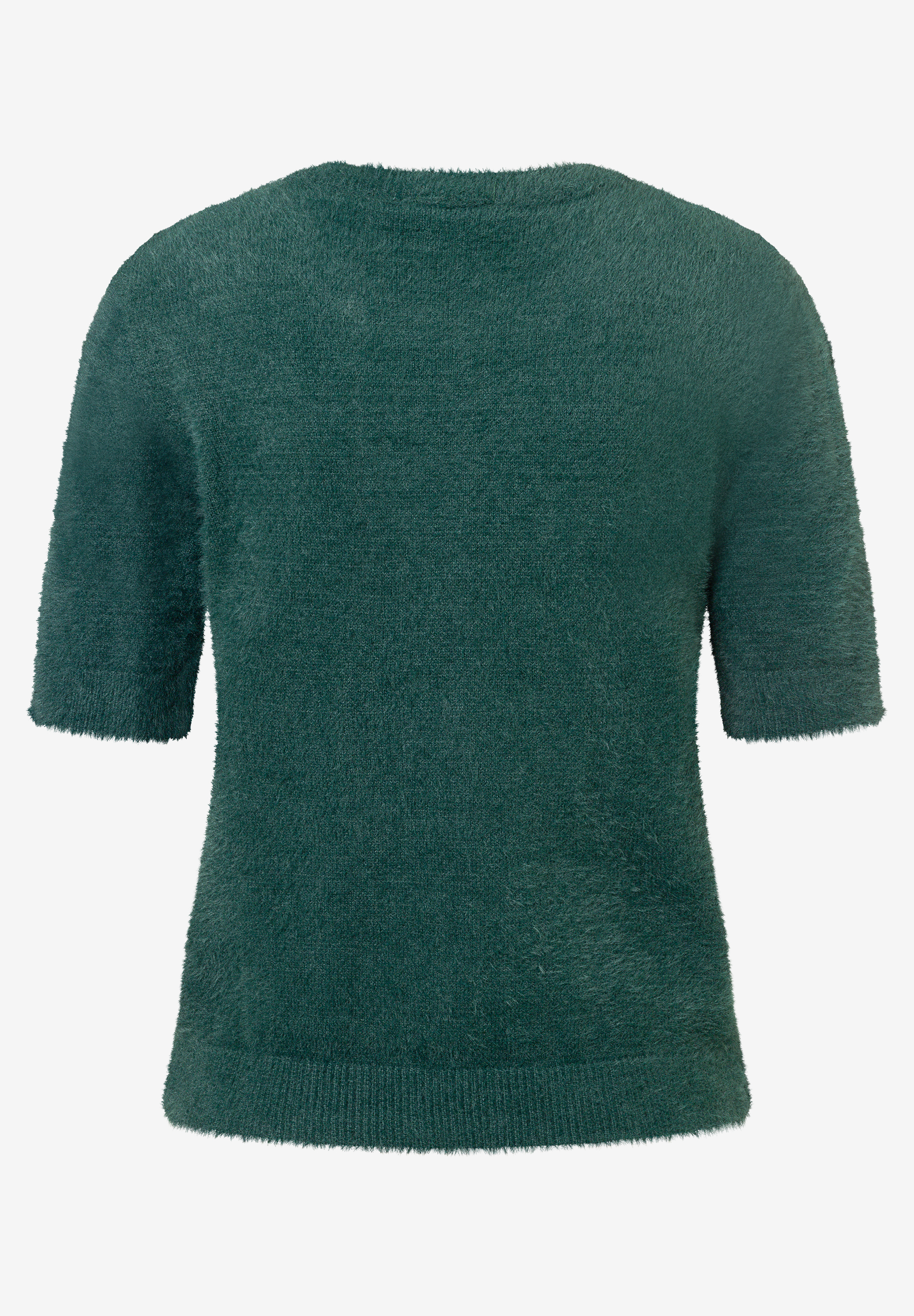 MORE & MORE Pullover: Kuscheliger, wärmender Strickpullover mit halblangen Ärmeln in Dunkelgrün, softer Griff, bequem. MORE & MORE Pullover: Kuscheliger, wärmender Strickpullover mit halblangen Ärmeln in Dunkelgrün, softer Griff, bequem.