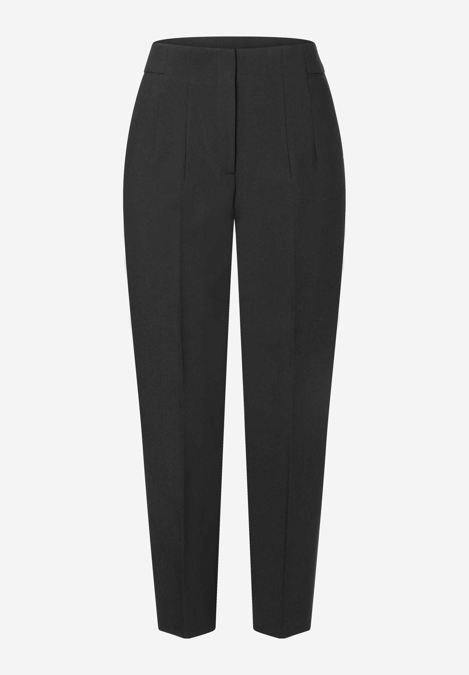 MORE & MORE schwarze Jeans mit Bundfalten, schmal geschnitten, perfekt für Business und Freizeit.