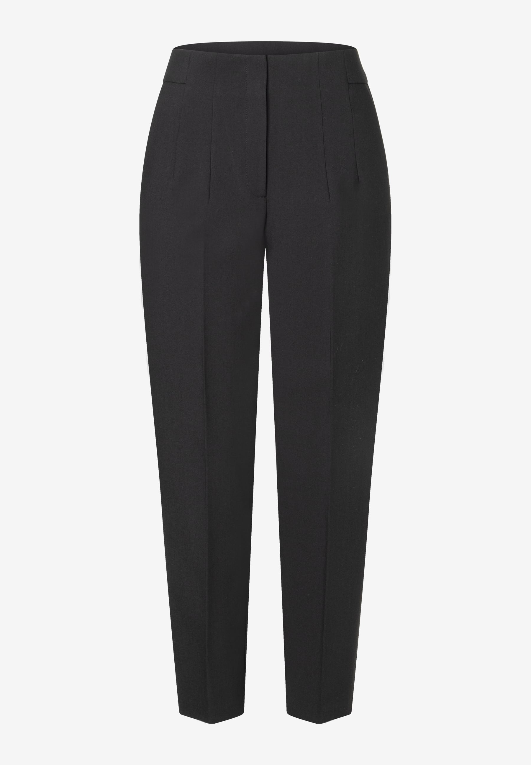 MORE & MORE schwarze Jeans mit Bundfalten, schmal geschnitten, perfekt für Business und Freizeit.