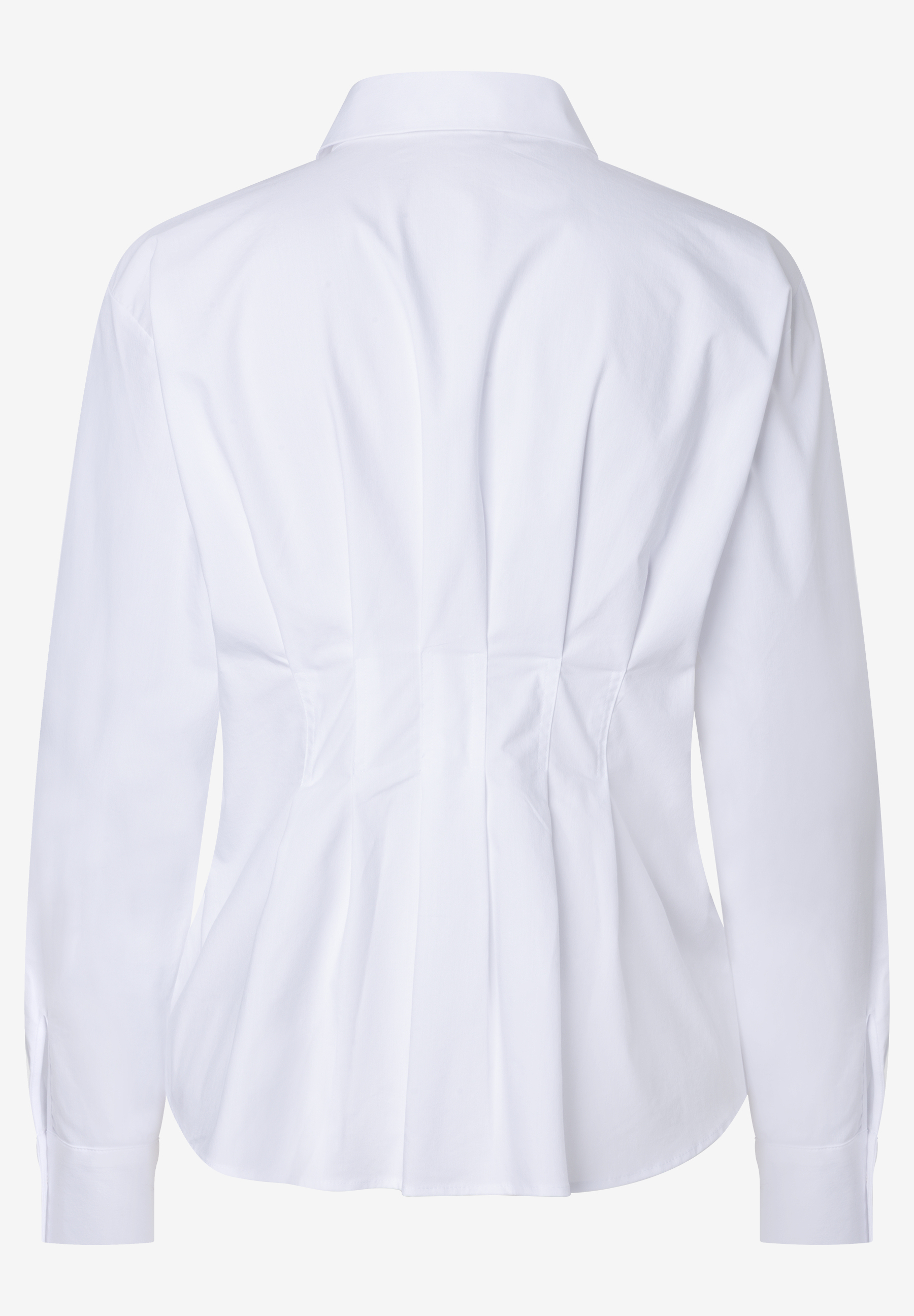 MORE & MORE Bluse: elegante weiße Bluse mit langen Ärmeln und Taillierung