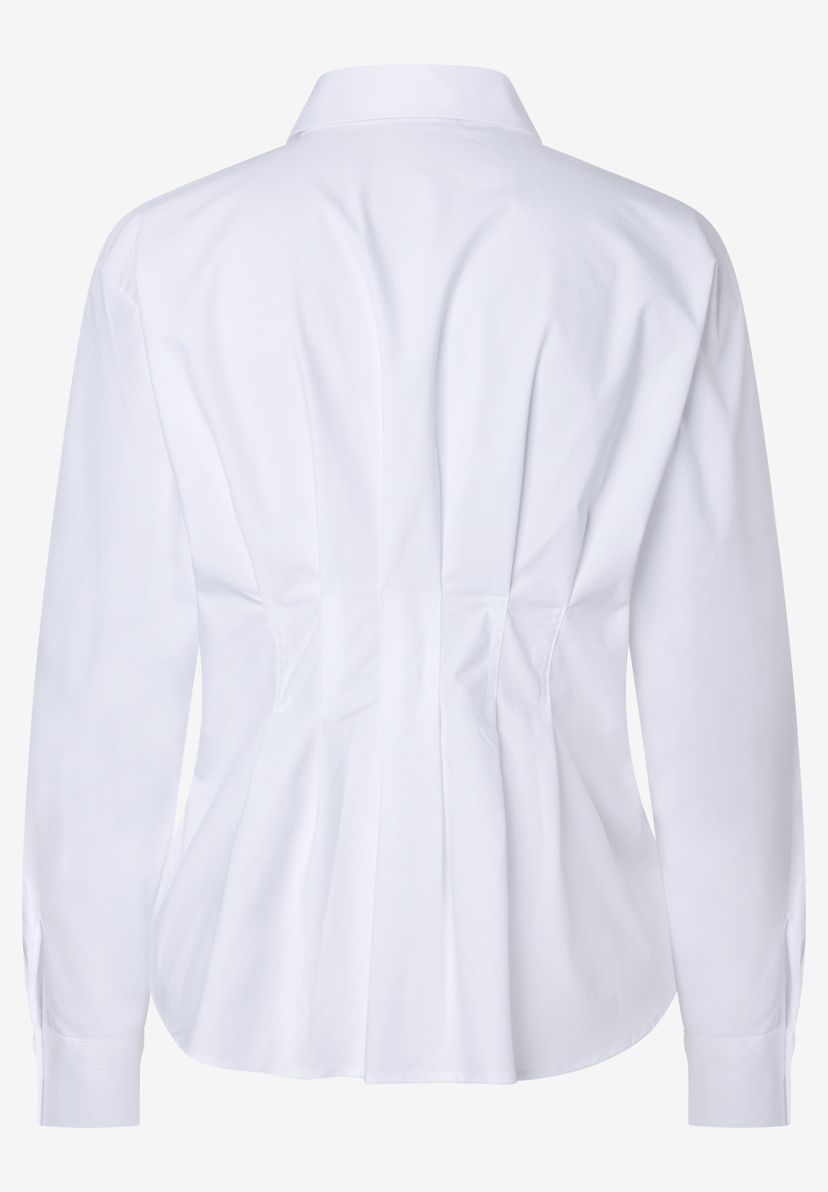 MORE & MORE Bluse: elegante weiße Bluse mit langen Ärmeln und Taillierung MORE & MORE Bluse: elegante weiße Bluse mit langen Ärmeln und Taillierung