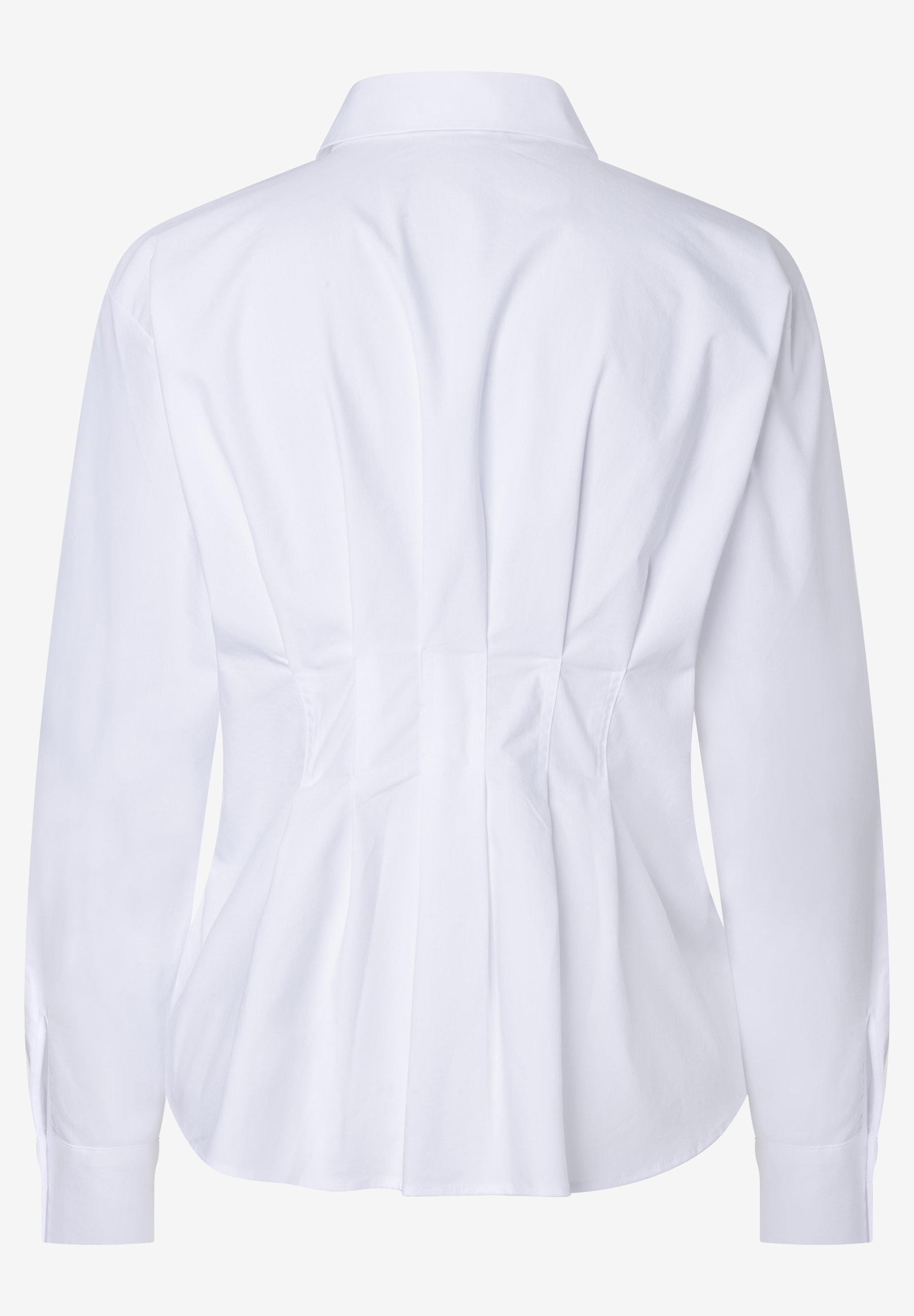 MORE & MORE Popeline-Bluse aus Baumwollmischung, Weiß, elastisch und hautfreundlich, mit taillierter Rückenpartie. MORE & MORE Popeline-Bluse aus Baumwollmischung, Weiß, elastisch und hautfreundlich, mit taillierter Rückenpartie.