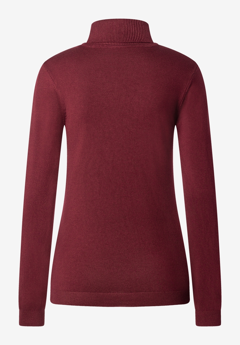 MORE & MORE Feinstrick Rollkragenpullover in Bordeauxrot, bequem und elastisch. MORE & MORE Feinstrick Rollkragenpullover in Bordeauxrot, bequem und elastisch.