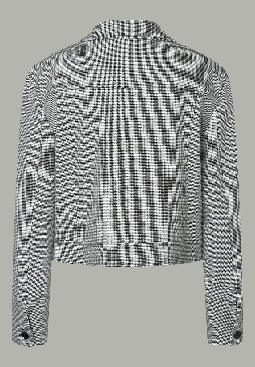 Rückansicht eines MORE & MORE Blazers mit Hahnentrittmuster. Rückansicht eines MORE & MORE Blazers mit Hahnentrittmuster.