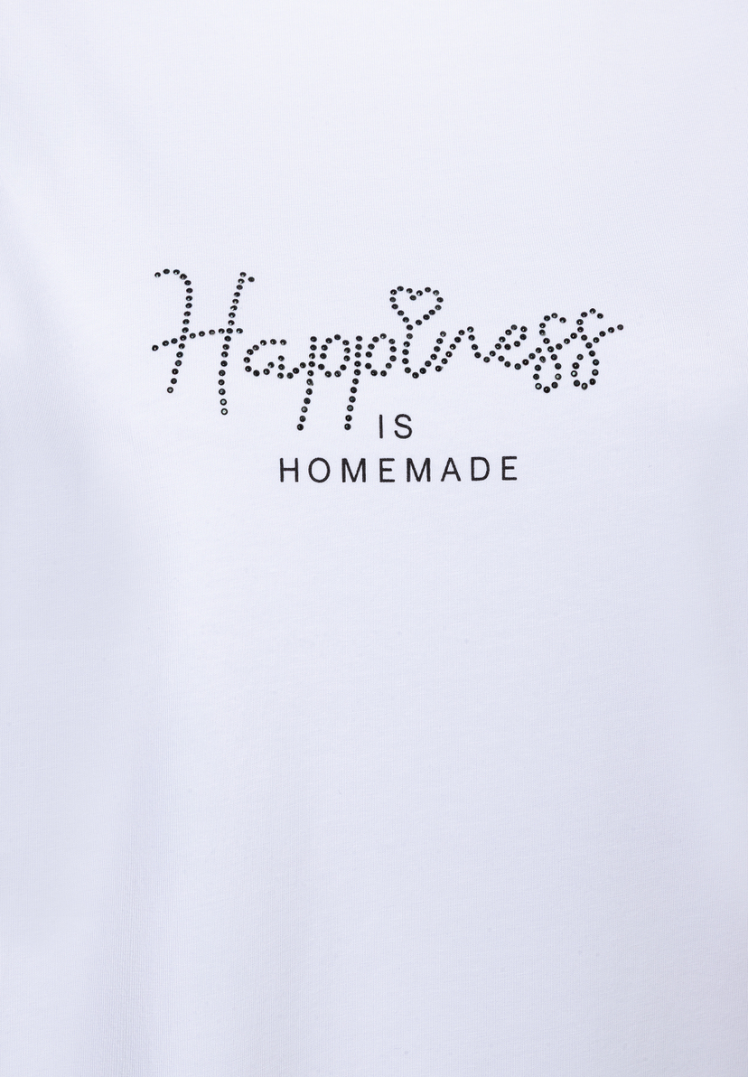 MORE & MORE Oberteil mit dem Schriftzug "Happiness is Homemade". MORE & MORE Oberteil mit dem Schriftzug "Happiness is Homemade".