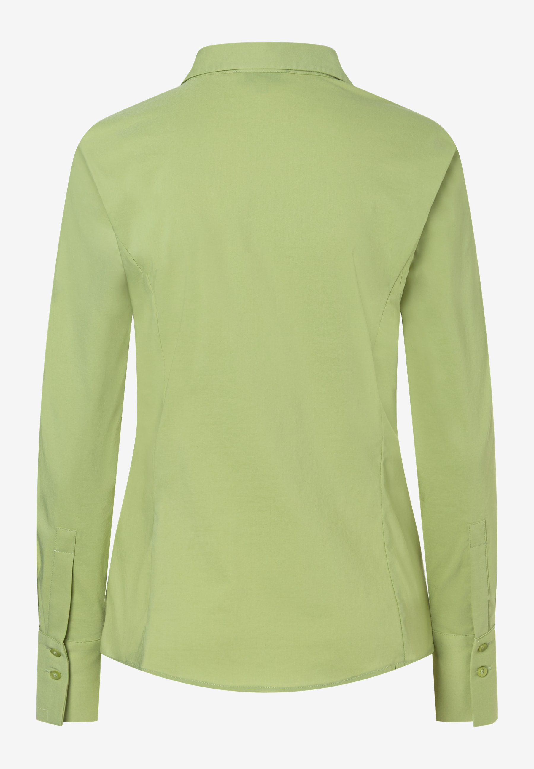 Eine hellgrüne MORE & MORE Bluse aus Popeline mit langen Ärmeln. Eine hellgrüne MORE & MORE Bluse aus Popeline mit langen Ärmeln.