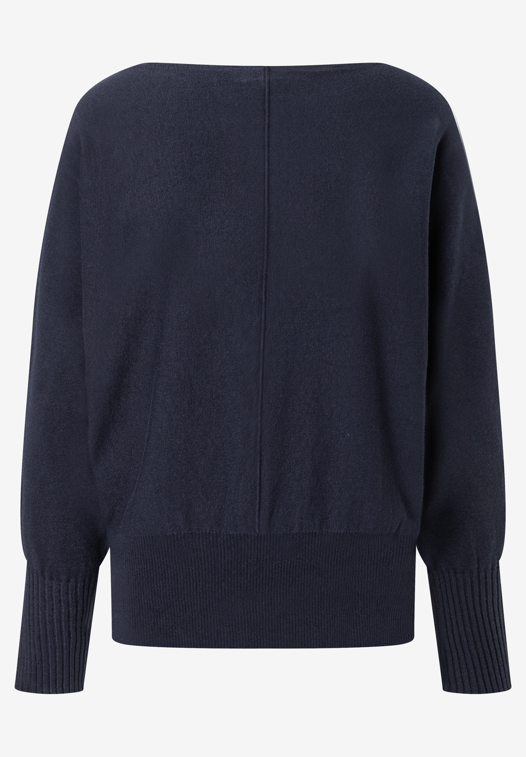 MORE & MORE Feinstrick-Pullover in Marineblau, hautfreundlich und weich, mit elegantem U-Boot-Ausschnitt. MORE & MORE Feinstrick-Pullover in Marineblau, hautfreundlich und weich, mit elegantem U-Boot-Ausschnitt.